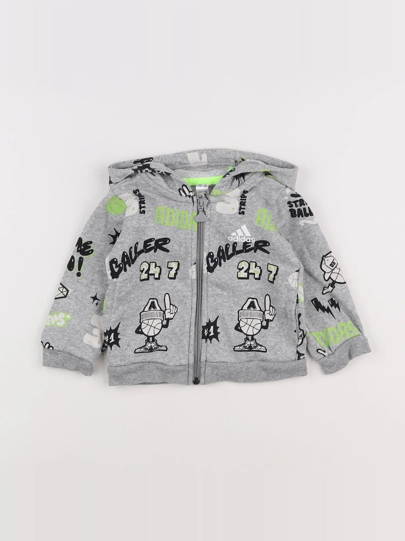 Adidas - sweat gris - 3/6 mois