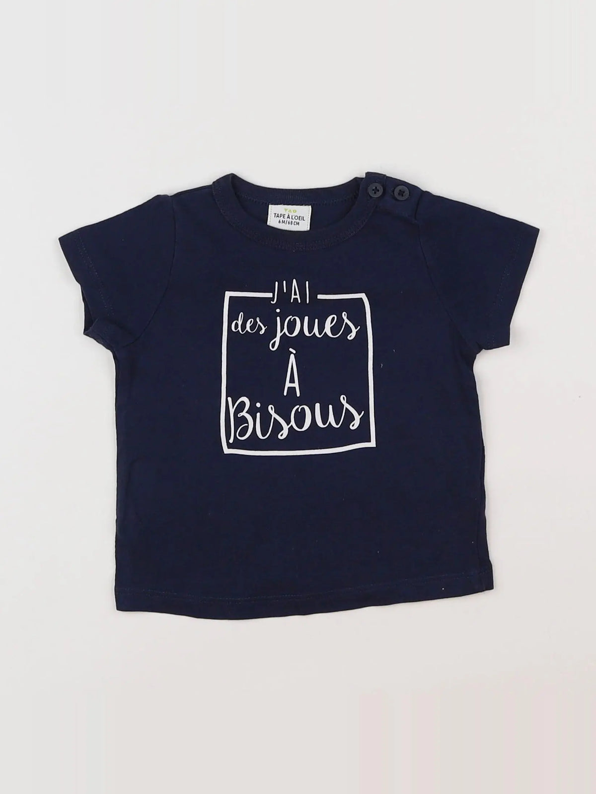 Tape à l'oeil - tee-shirt bleu, blanc - 6 mois
