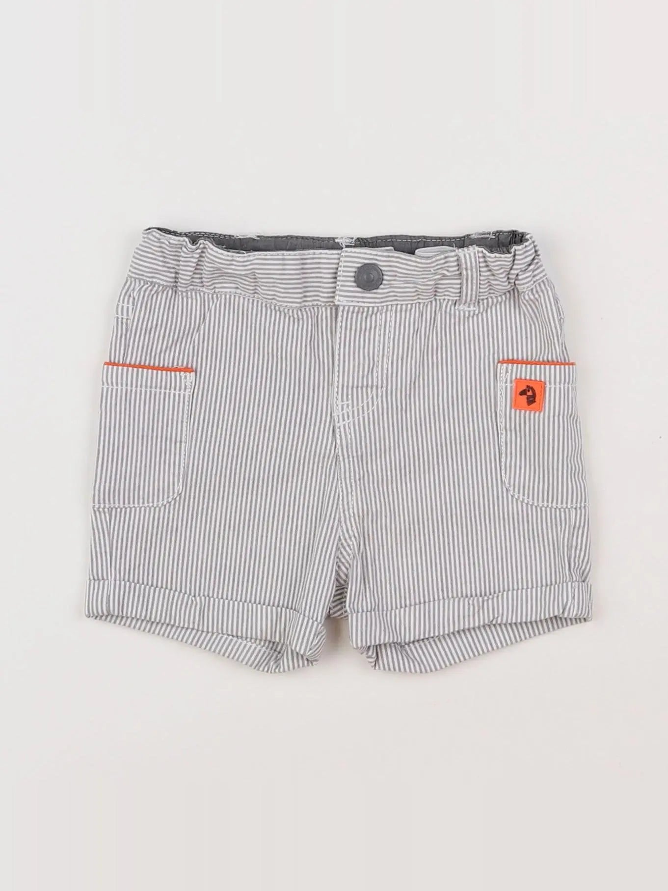 Cadet Rousselle - short blanc, gris - 6 mois