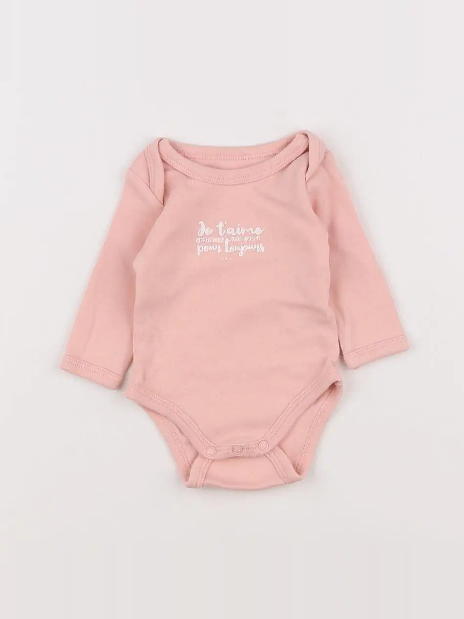 Vertbaudet - body rose - 1 mois