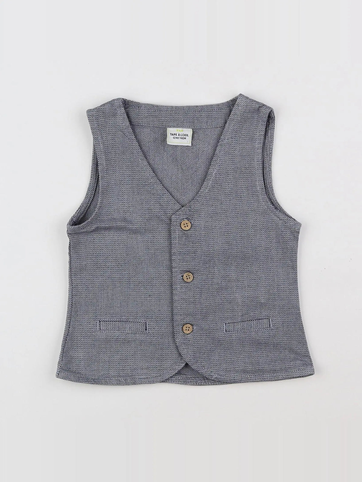 Tape à l'oeil - gilet gris, blanc - 12 mois