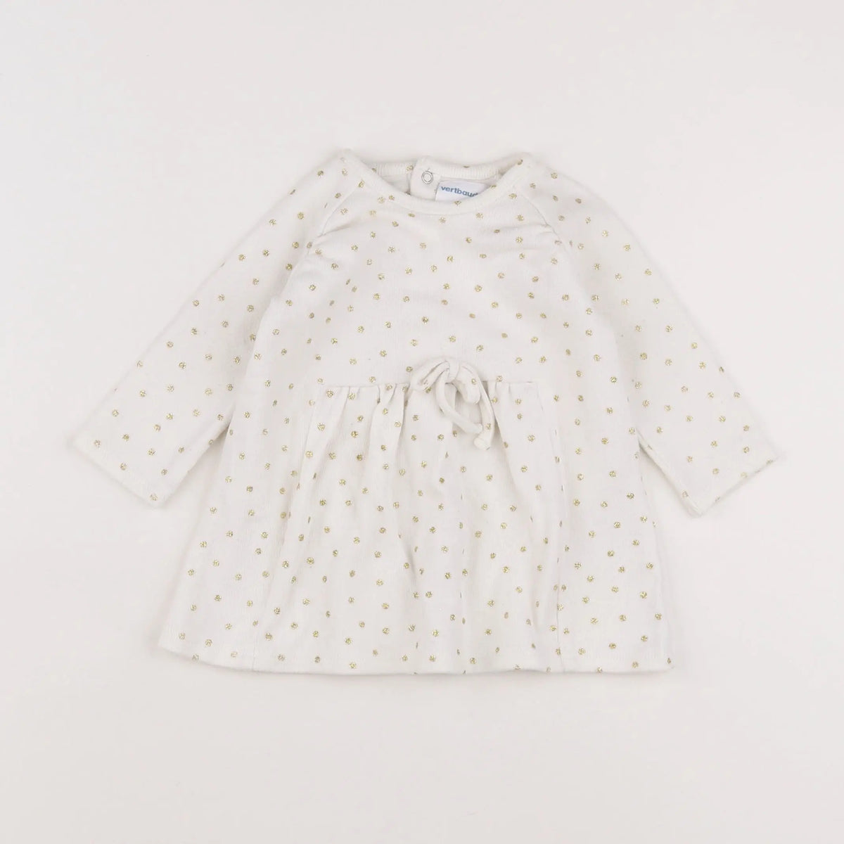 Vertbaudet - robe blanc, or - 6 mois