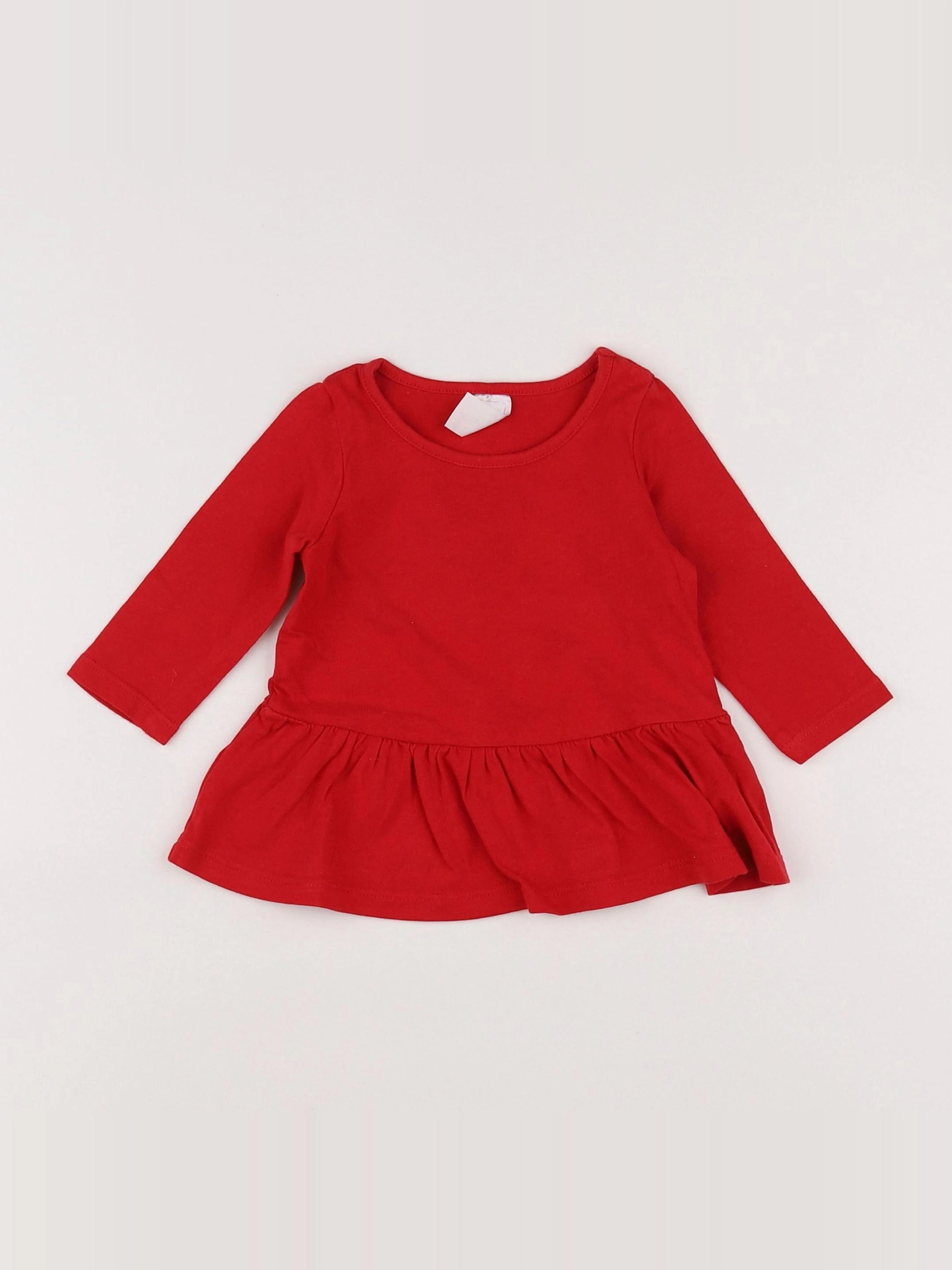 H&M - tee-shirt rouge - 3 mois