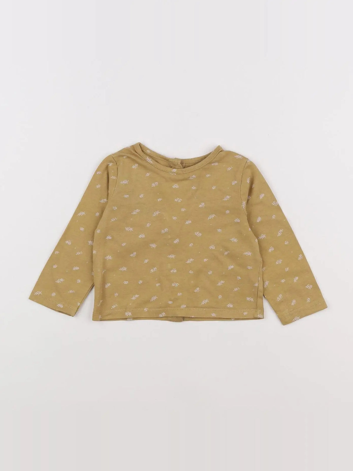 Vertbaudet - tee-shirt jaune, blanc - 6 mois