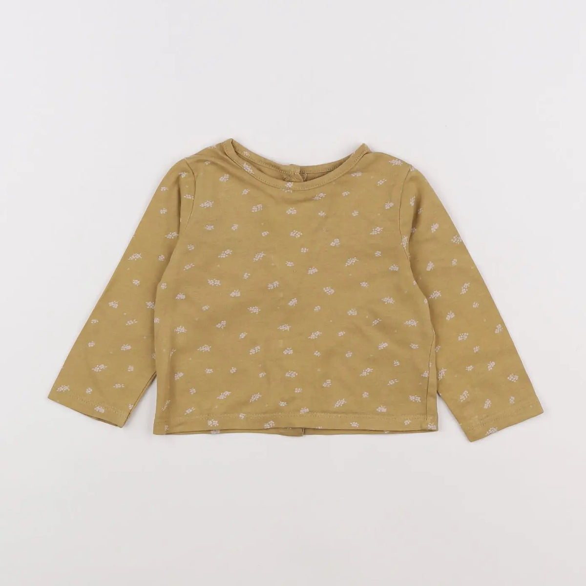 Vertbaudet - tee-shirt jaune, blanc - 6 mois