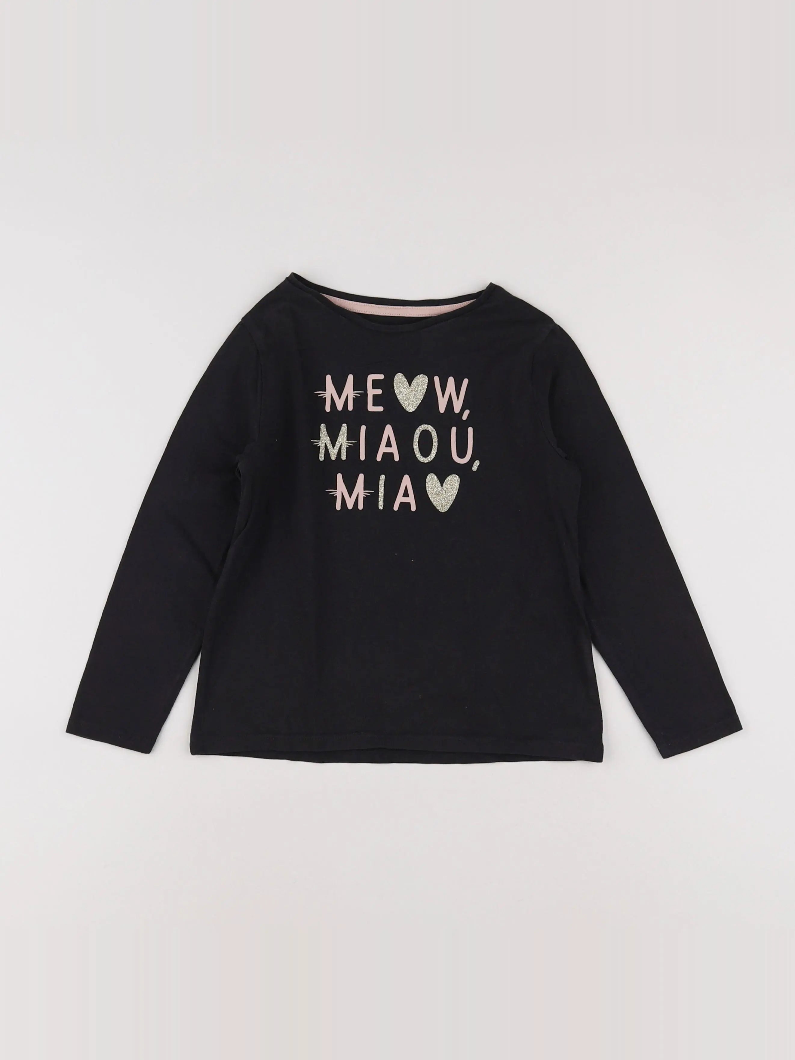 Vertbaudet - tee-shirt marron, rose - 6 ans