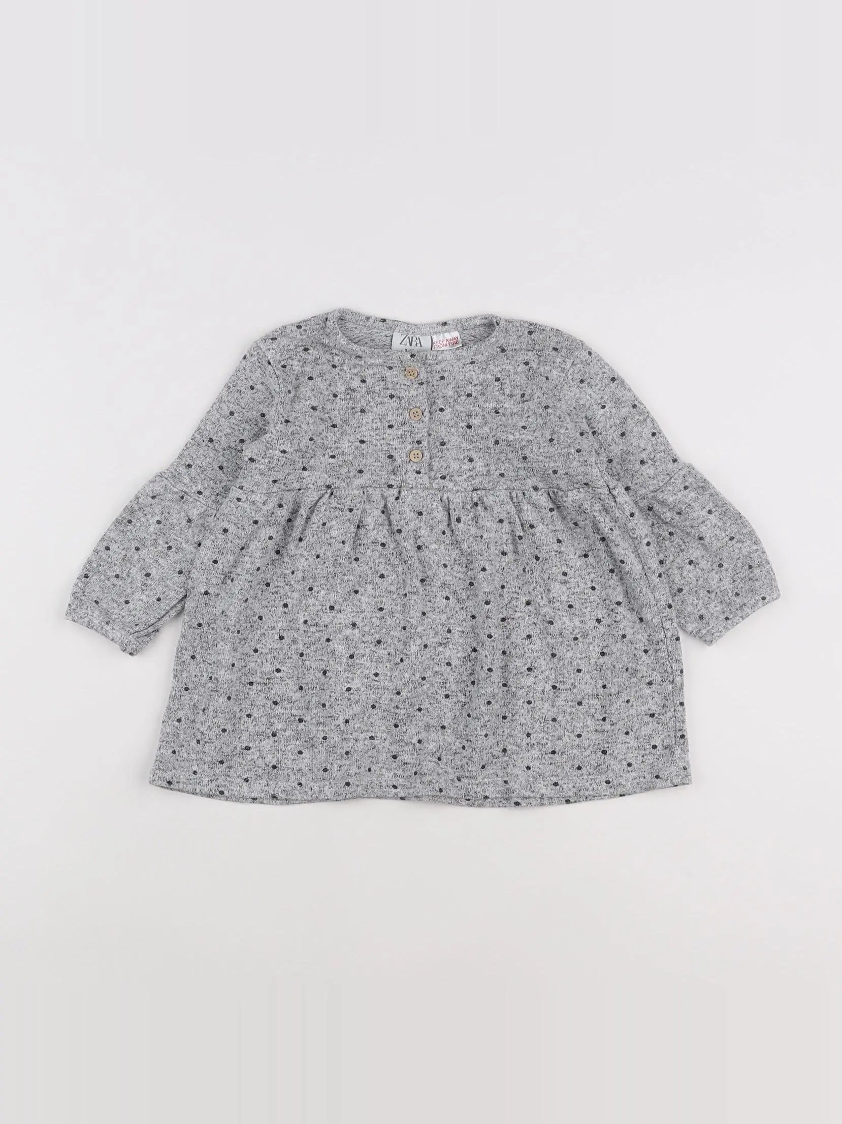 Zara - robe gris - 9/12 mois