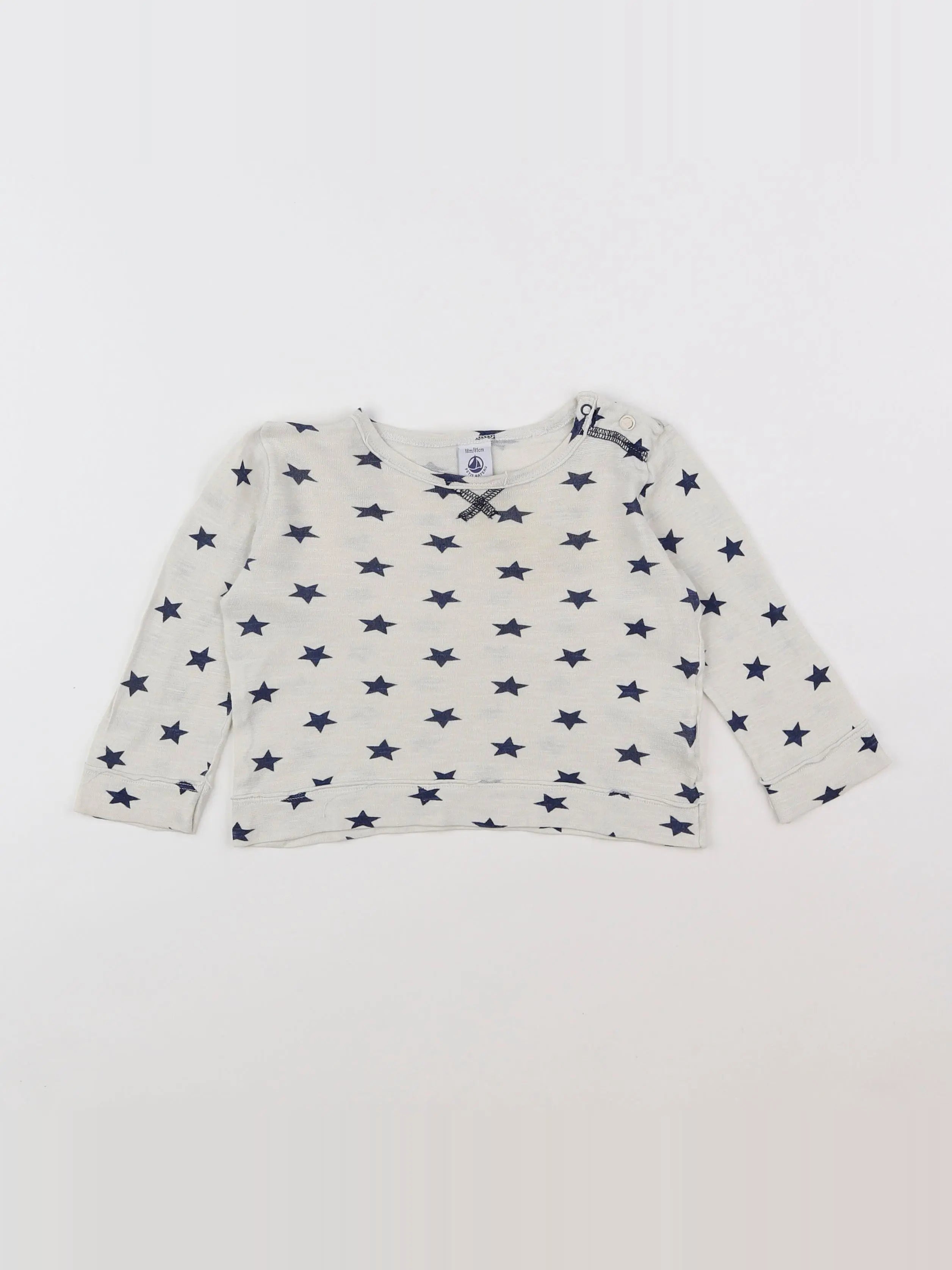 Petit Bateau - tee-shirt bleu, blanc - 18 mois