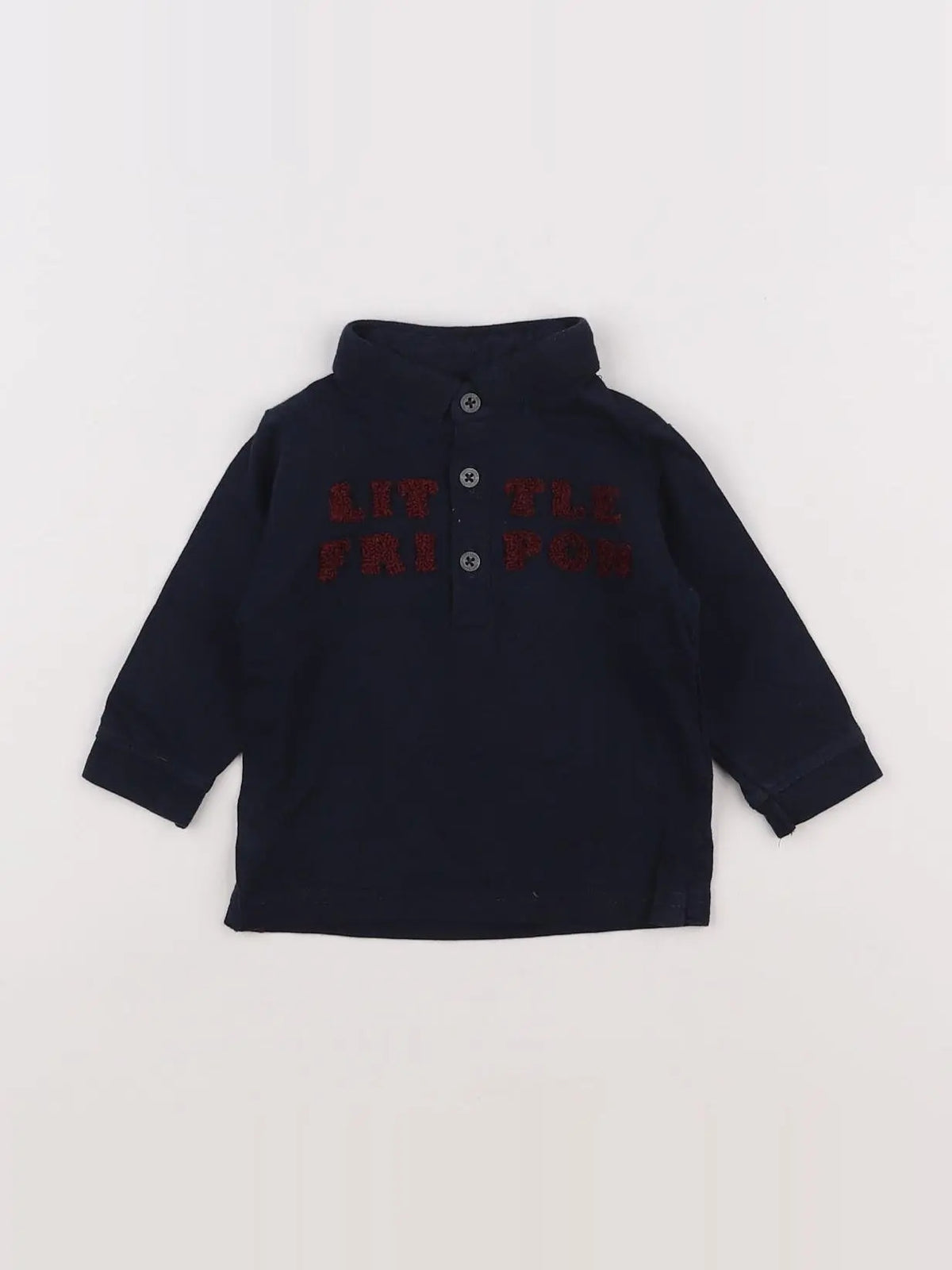 Vertbaudet - polo bleu, rouge - 3 mois