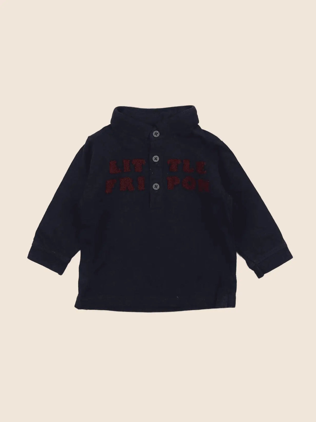Vertbaudet - polo bleu, rouge - 3 mois