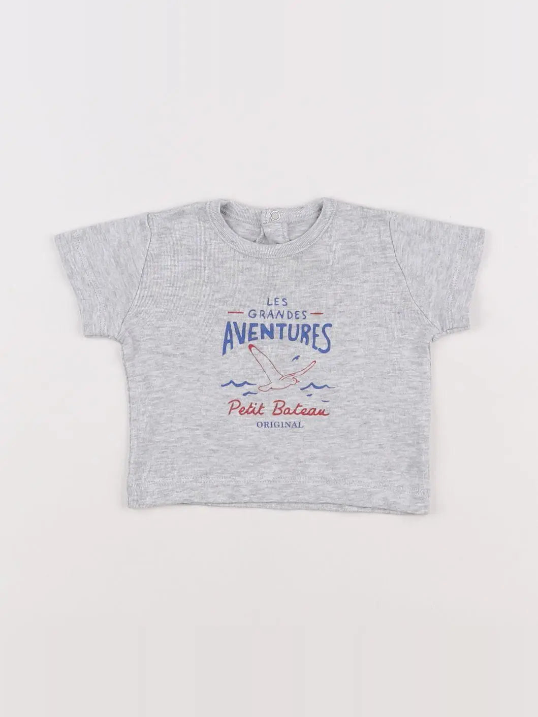 Petit Bateau - tee-shirt gris - 3 mois