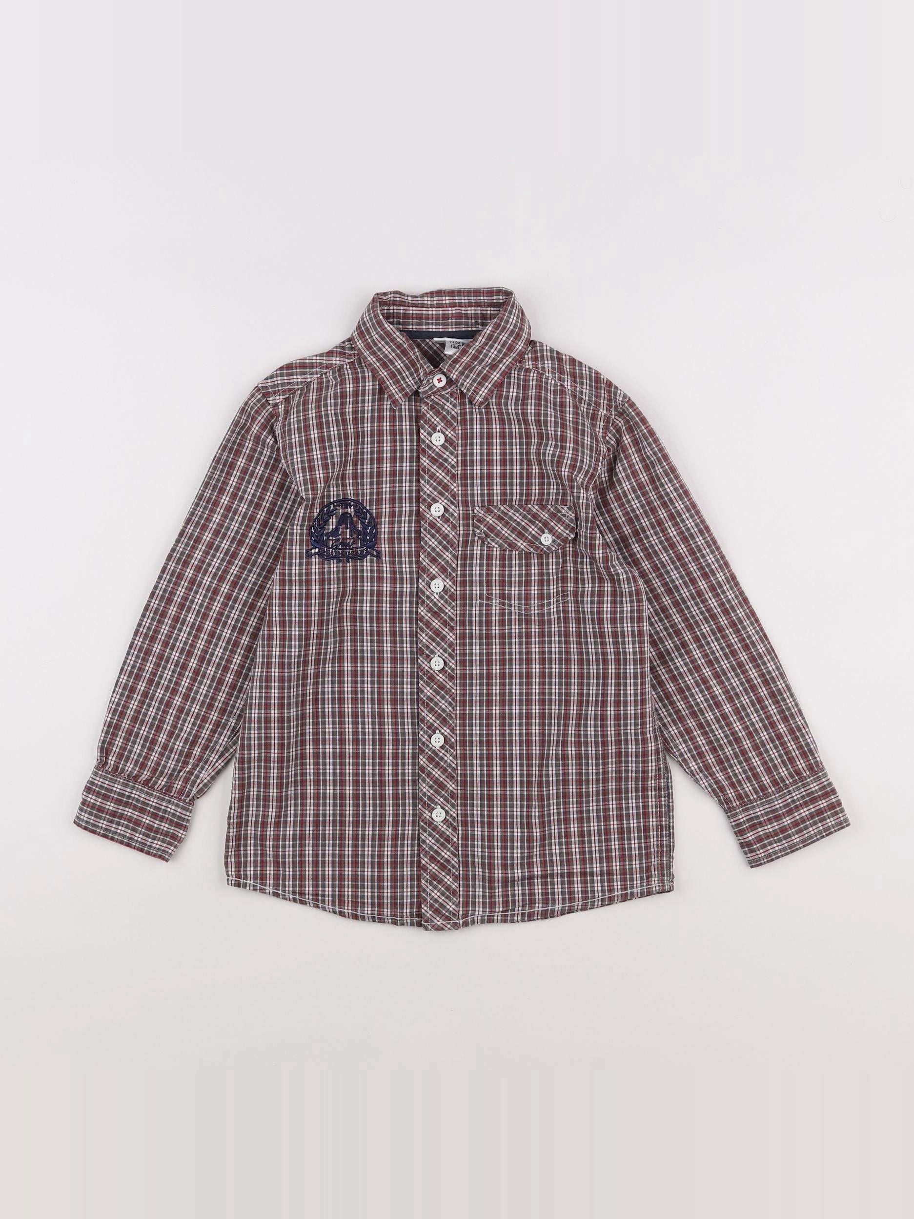 Vertbaudet - chemise marron, rouge - 6 ans
