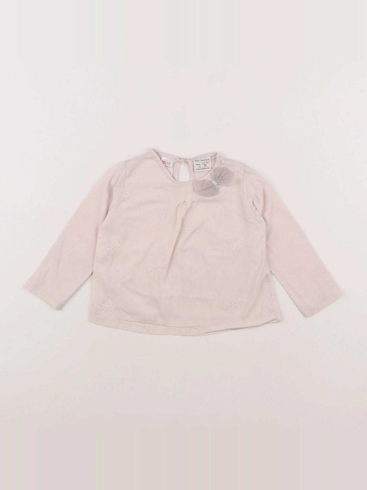 Zara - tee-shirt rose - 12/18 mois