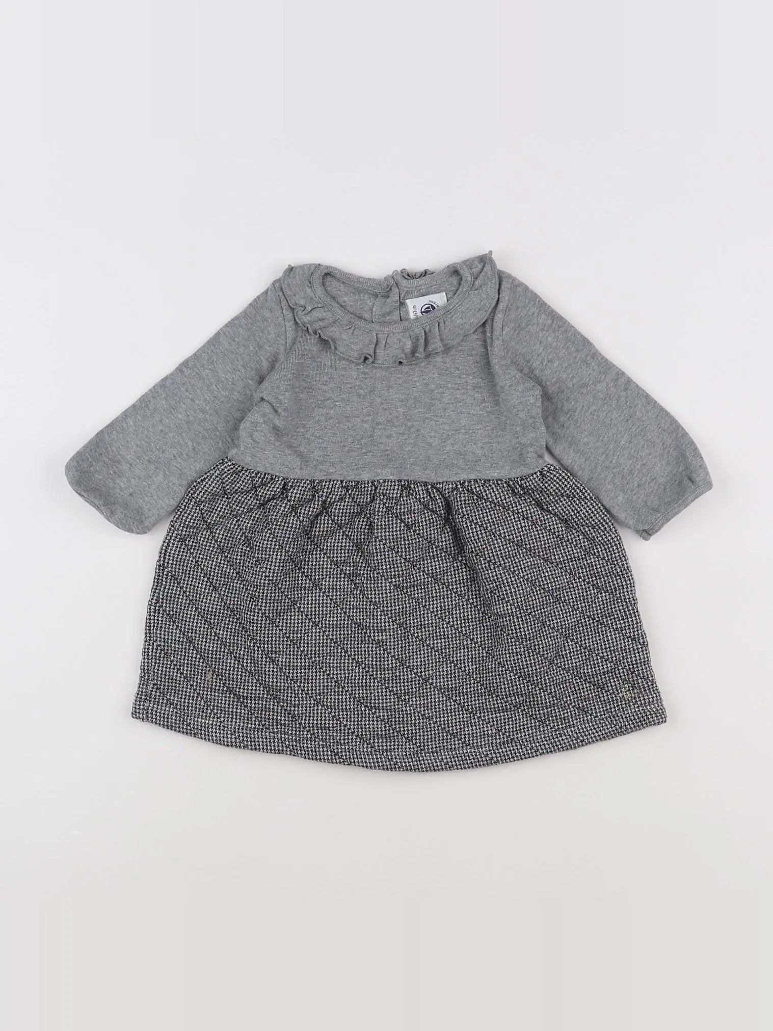 Petit Bateau - robe gris - 6 mois