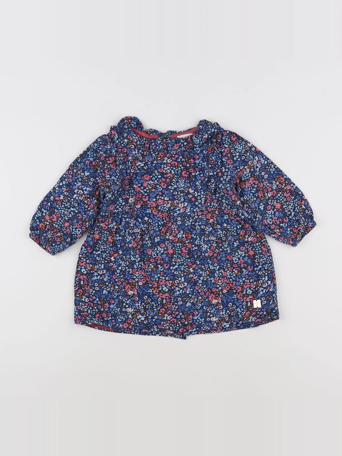 Carrément Beau - robe bleu - 9 mois