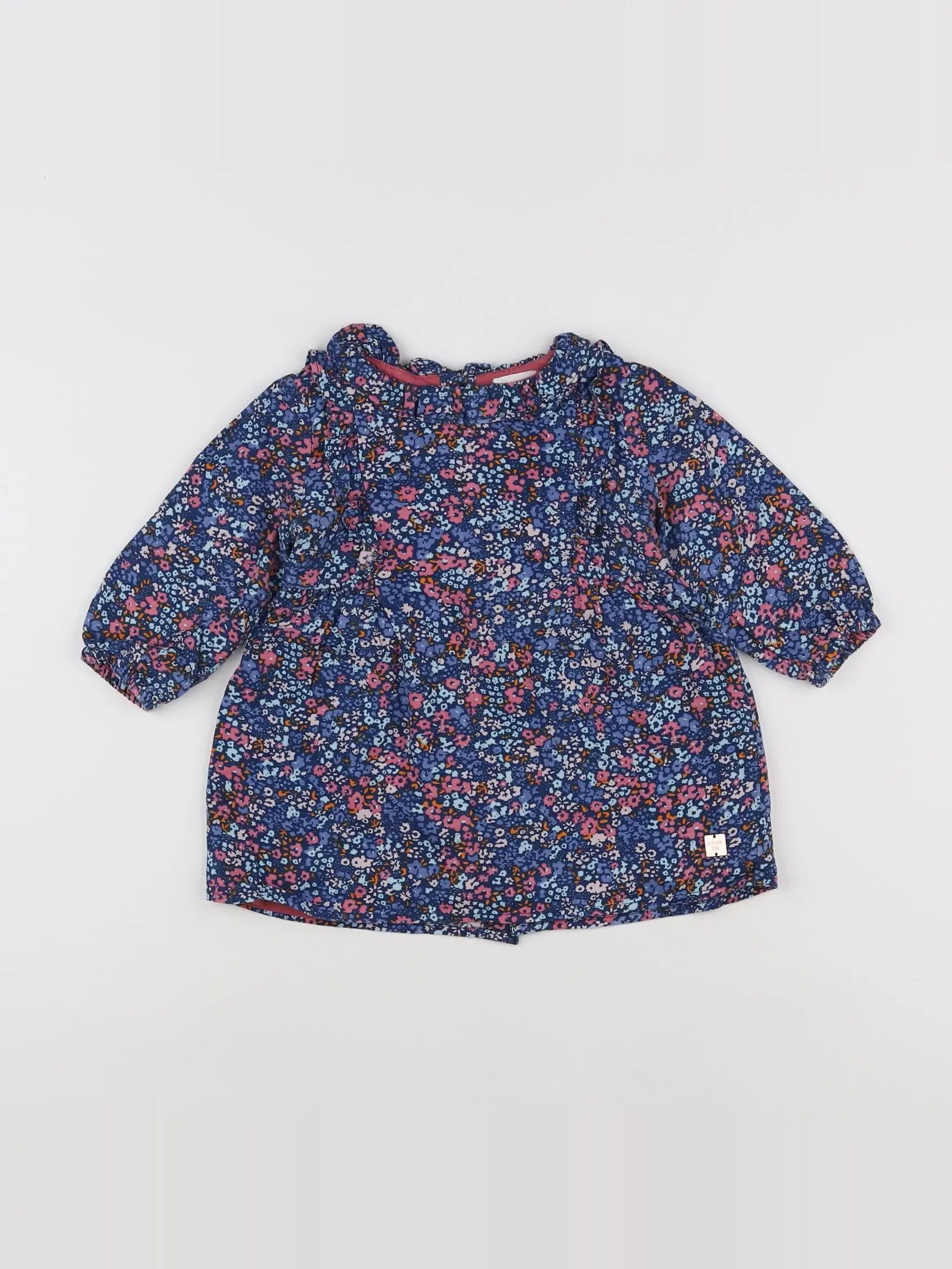 Carrément Beau - robe bleu - 9 mois