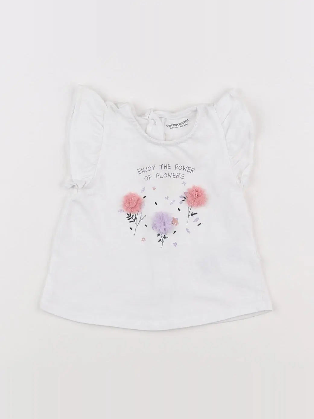 Vertbaudet - tee-shirt blanc - 6 mois