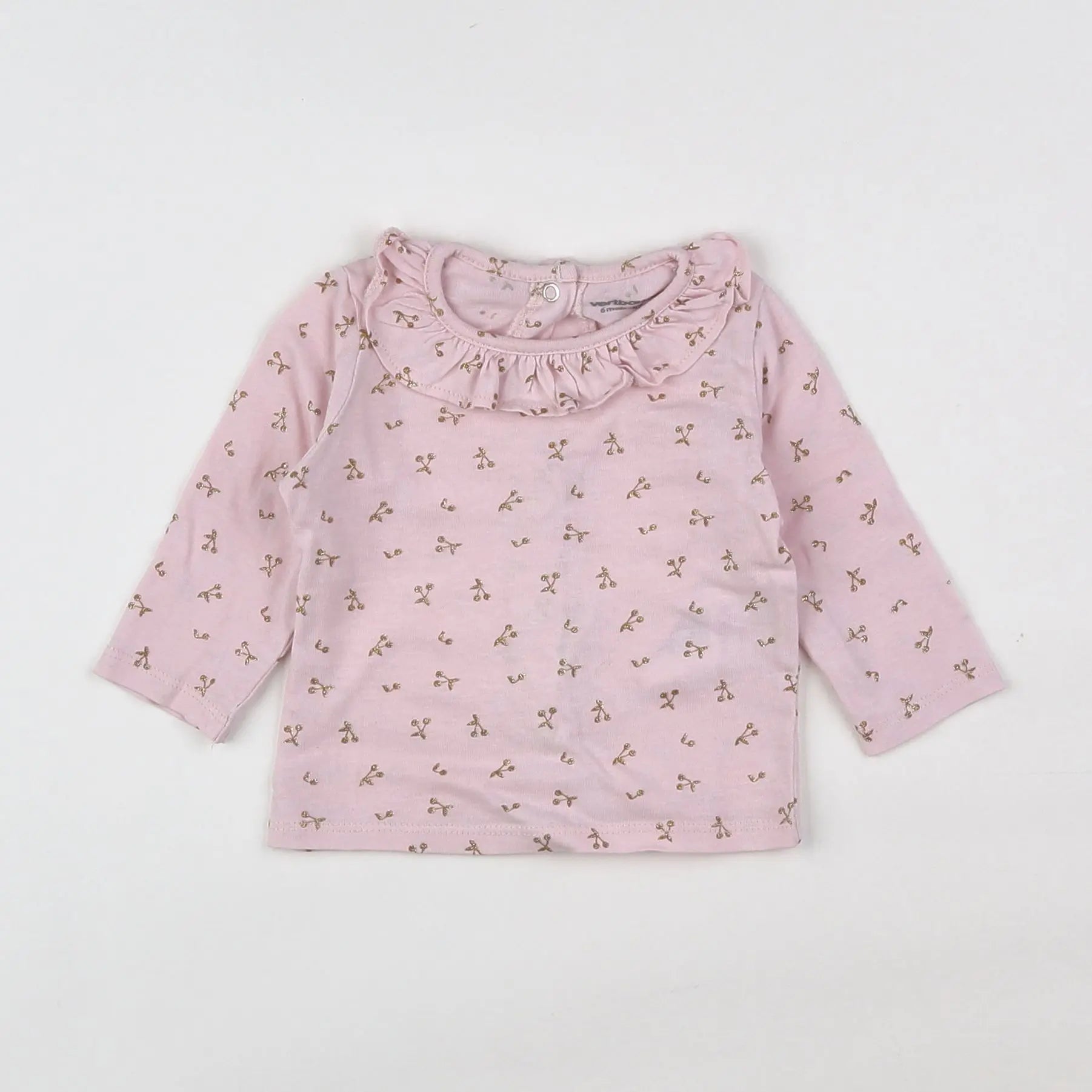 Vertbaudet - tee-shirt violet, or - 6 mois