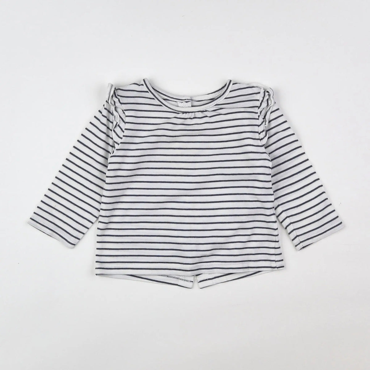 Vertbaudet - tee-shirt blanc, bleu - 6 mois