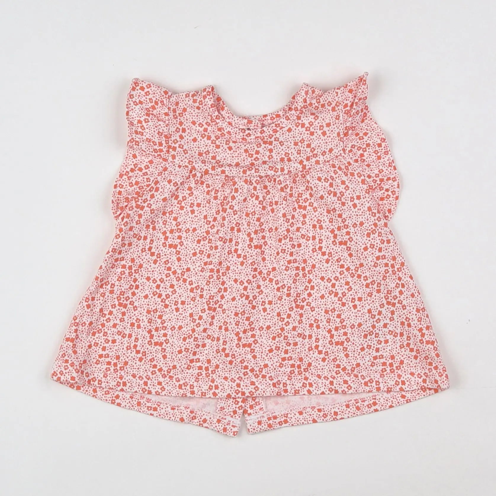 Vertbaudet - tee-shirt blanc, orange - 6 mois