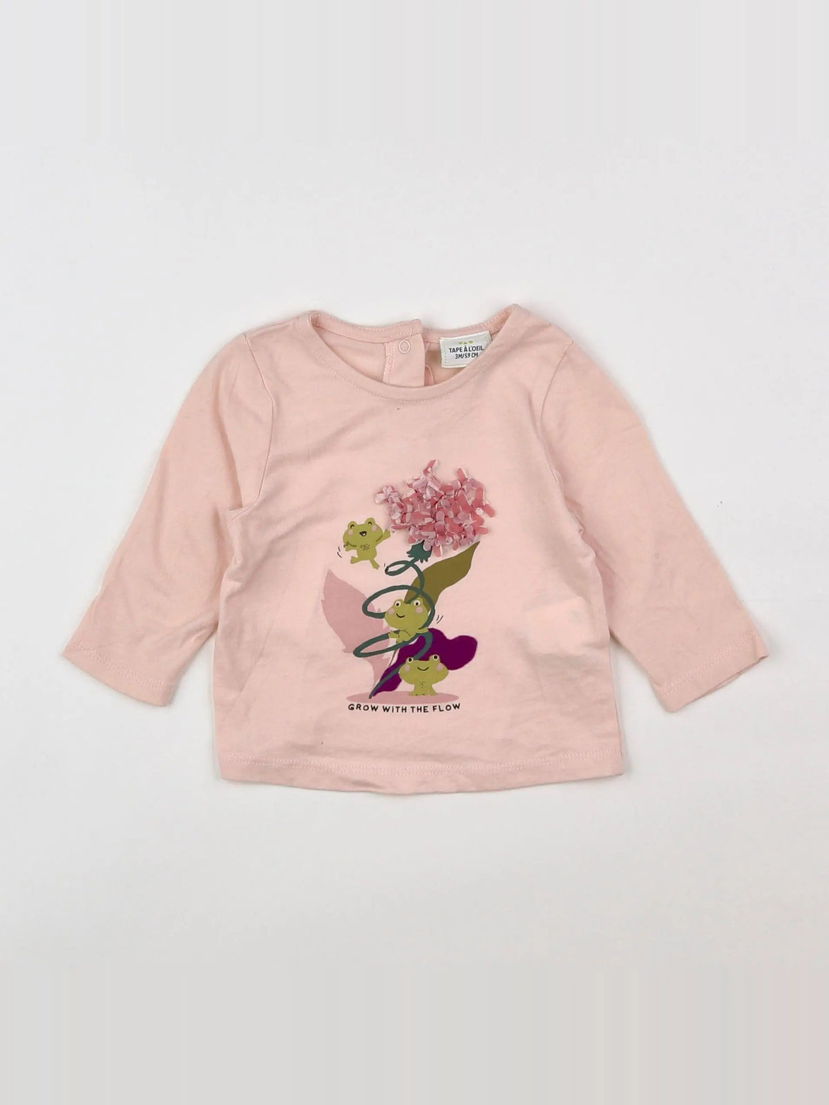 Tape à l'oeil - tee-shirt rose - 3 mois