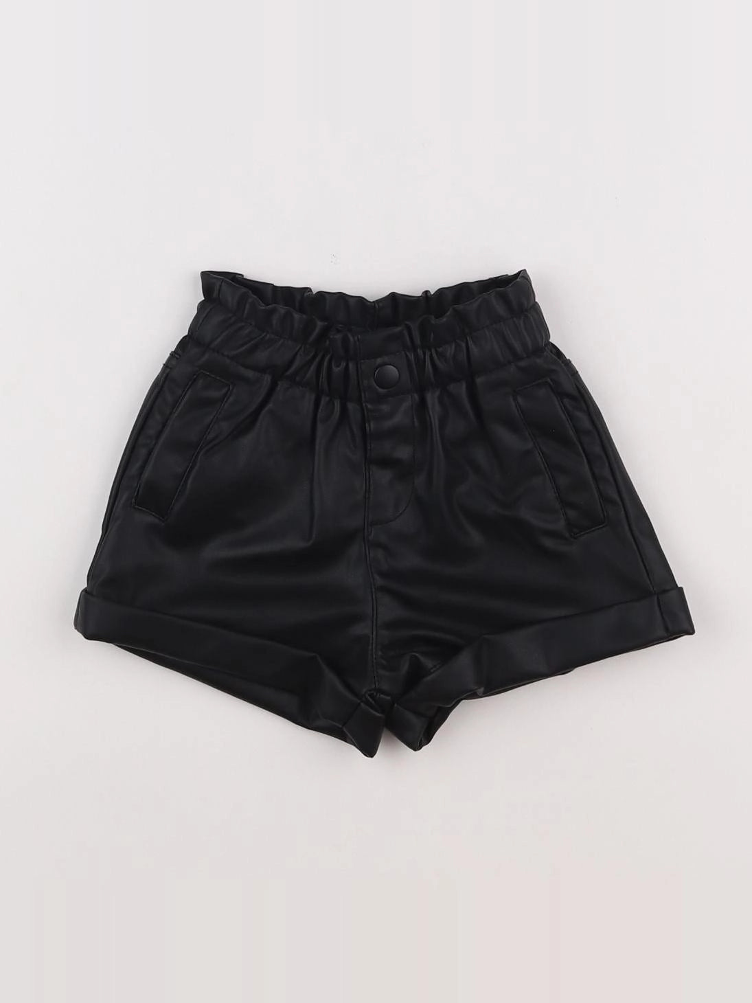 Zara - short noir - simili cuir 12/18 mois
