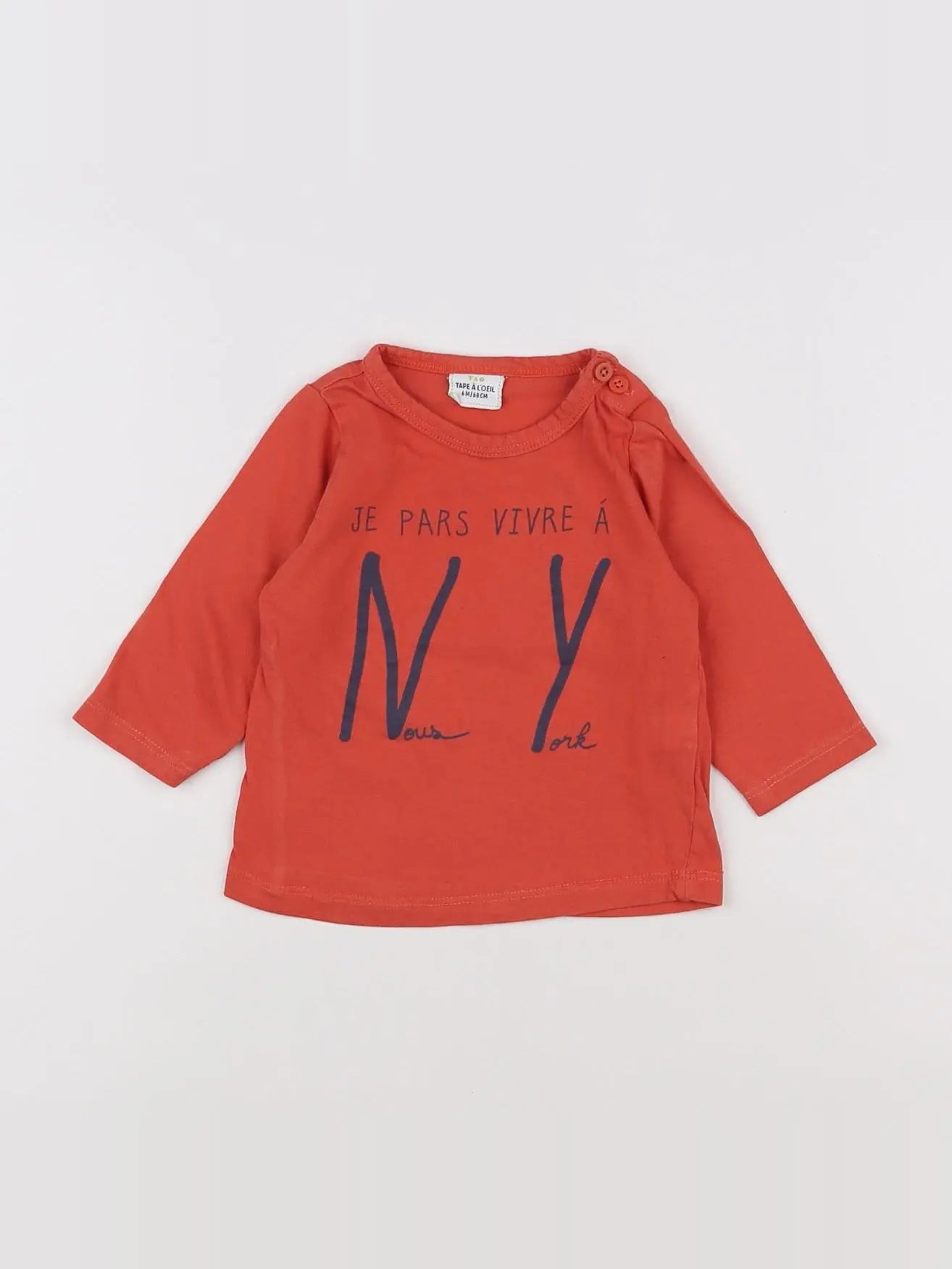 Tape à l'oeil - tee-shirt orange - 6 mois