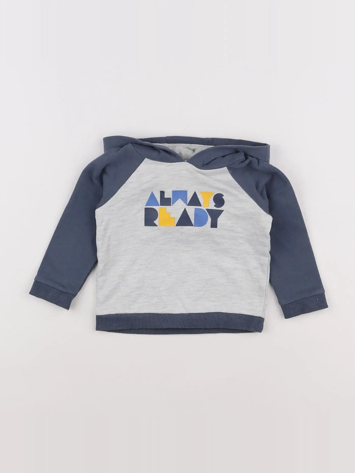 Vertbaudet - sweat bleu, gris - 9 mois