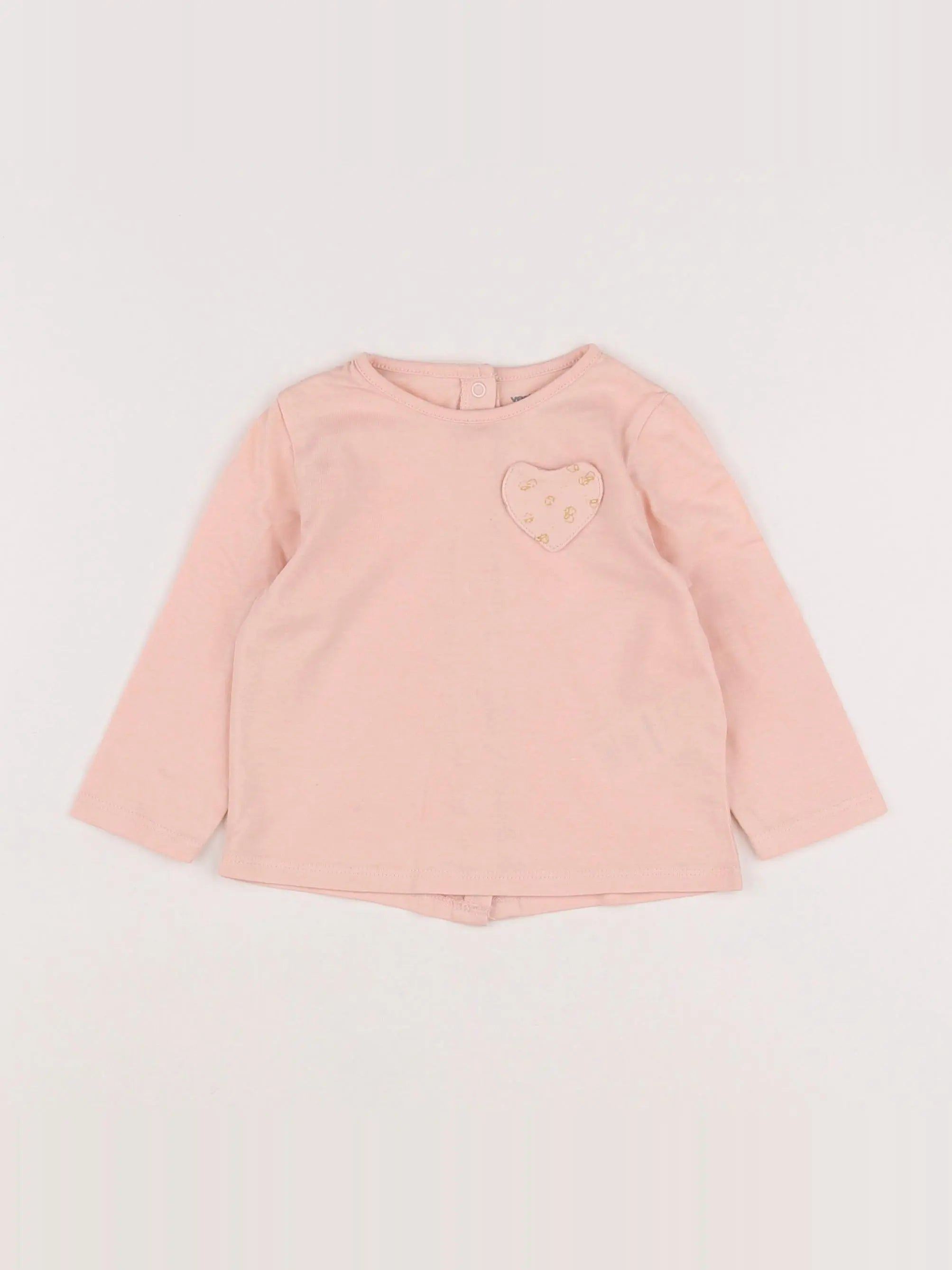 Vertbaudet - tee-shirt rose - 9 mois