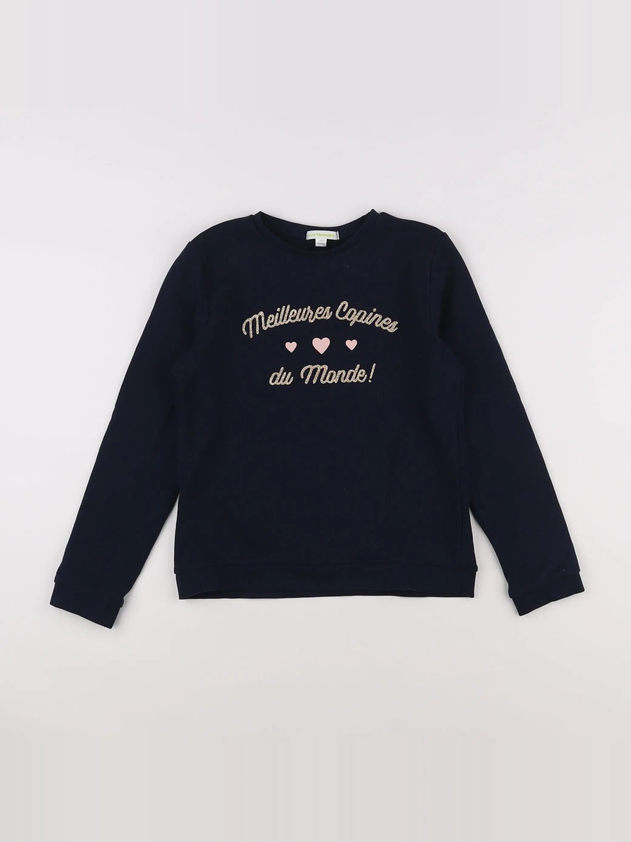 Vertbaudet - sweat or, bleu - 10 ans