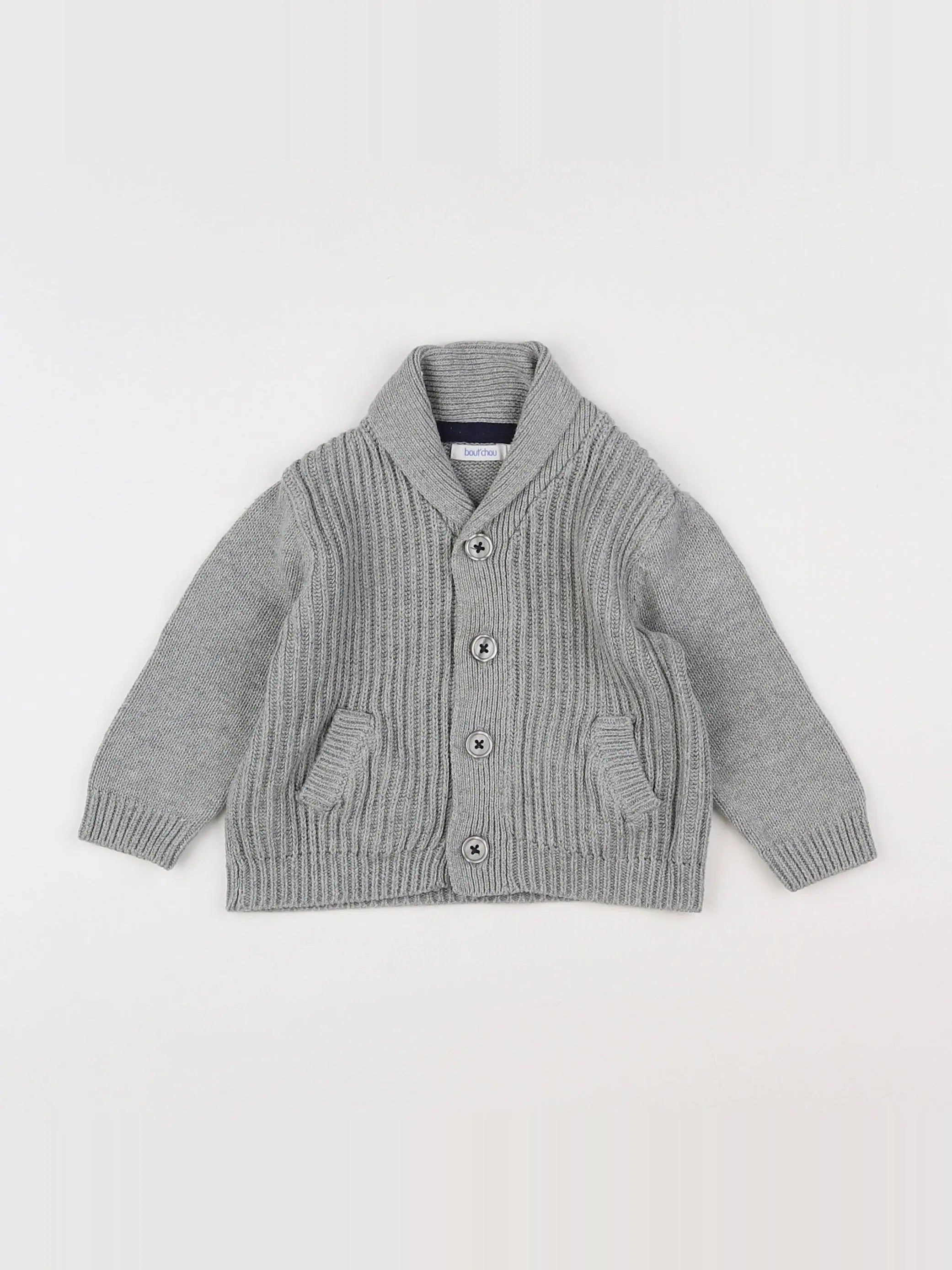 Boutchou - gilet gris - 6 mois