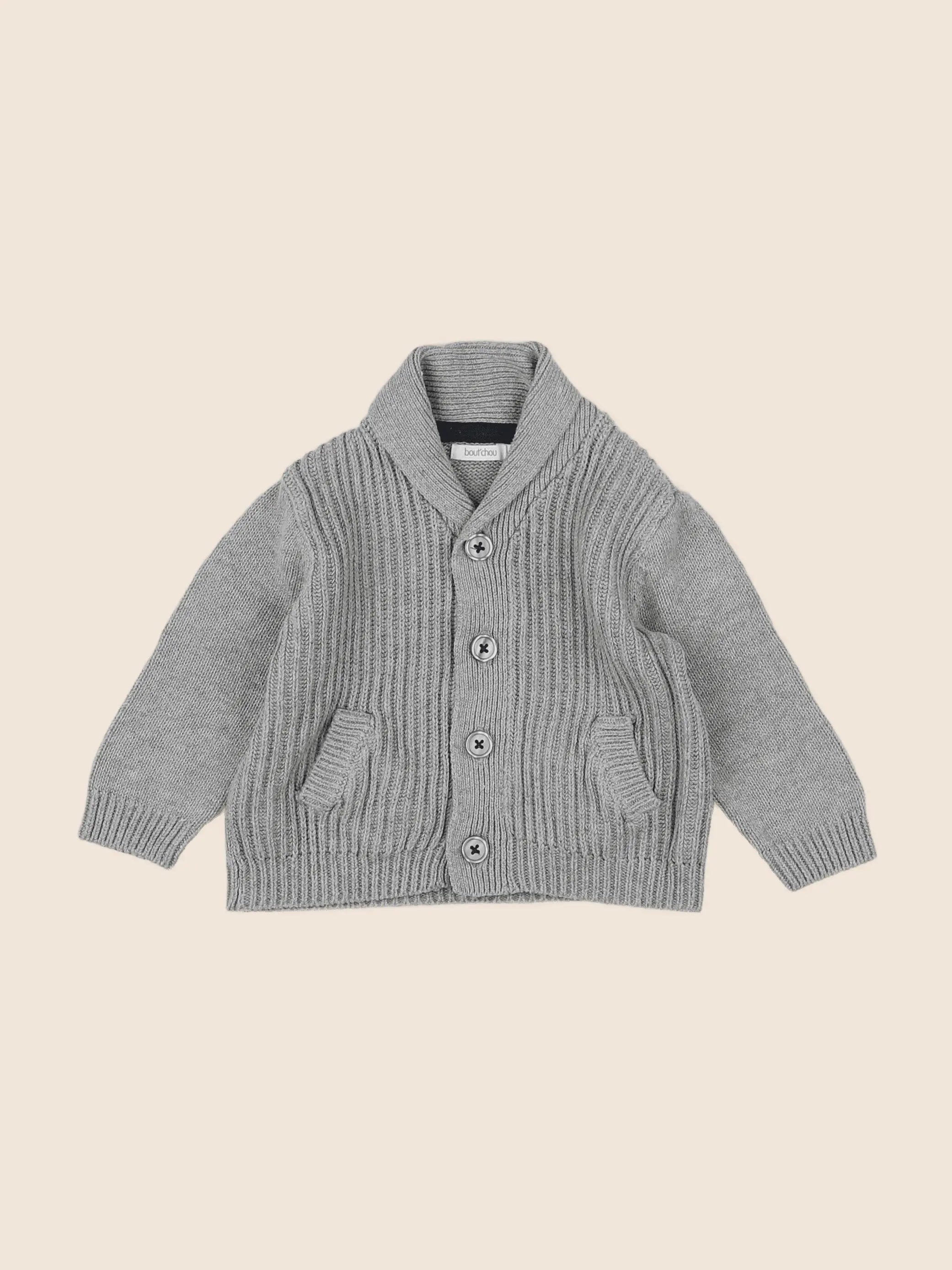 Boutchou - gilet gris - 6 mois