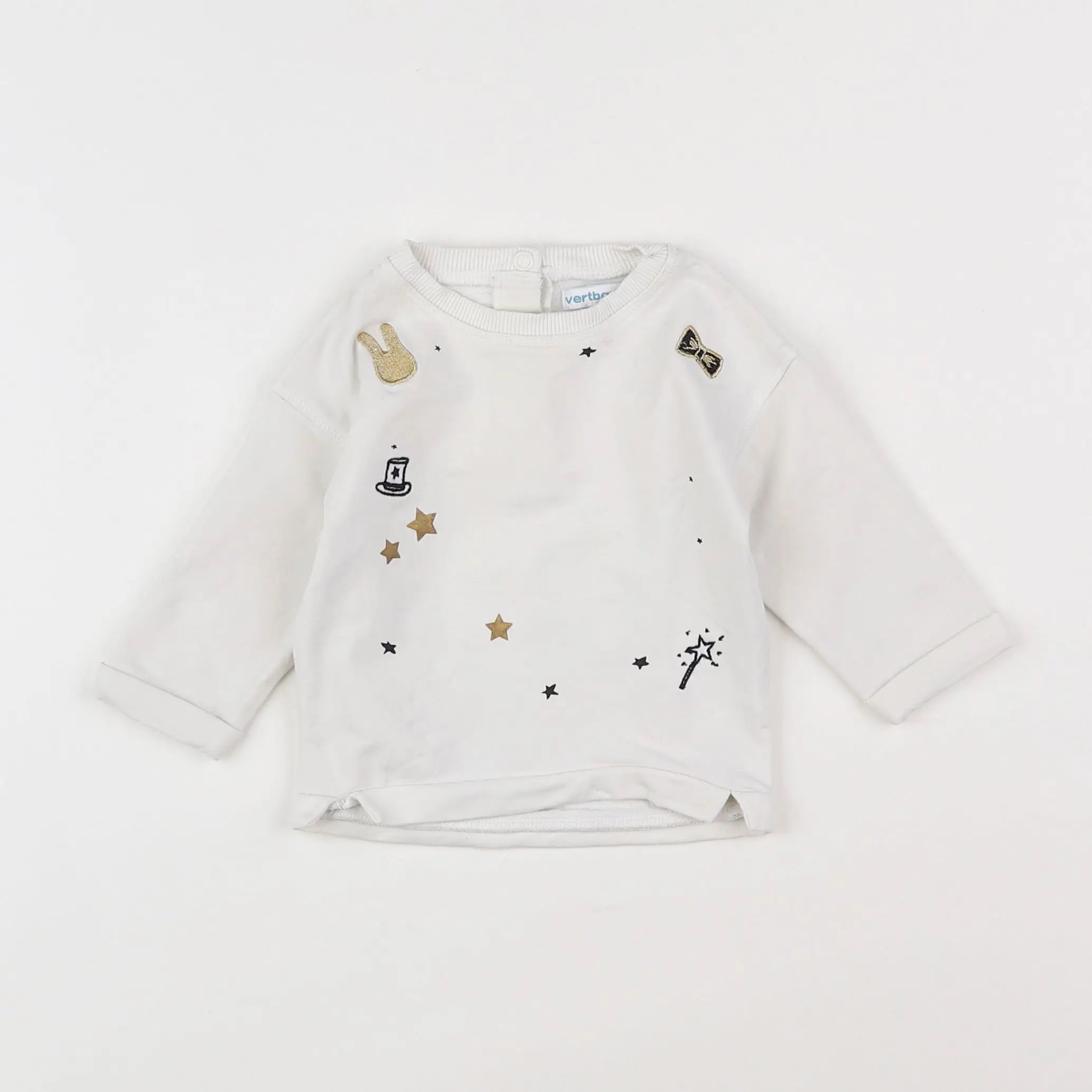Vertbaudet - tee-shirt blanc - 3 mois