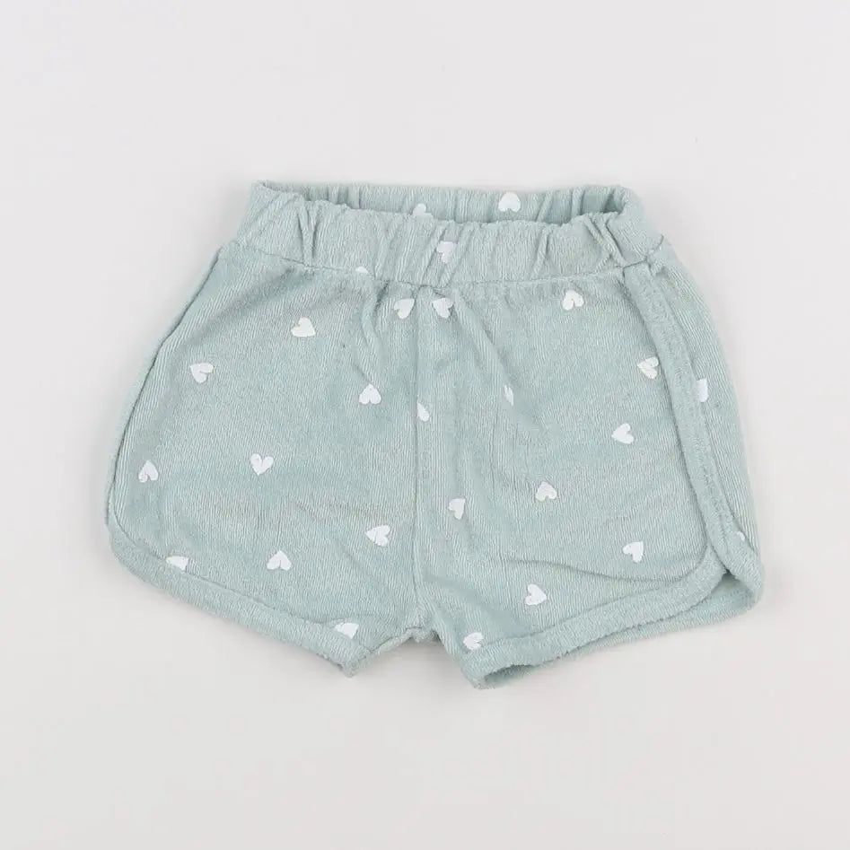 Vertbaudet - short bleu, blanc - 9 mois