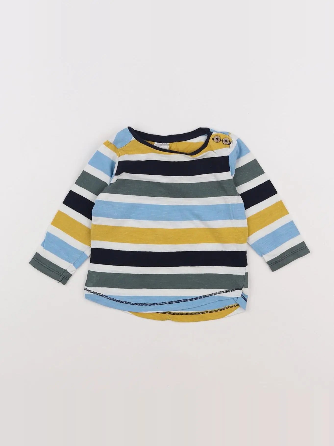 H&M - tee-shirt jaune, bleu - 4/6 mois