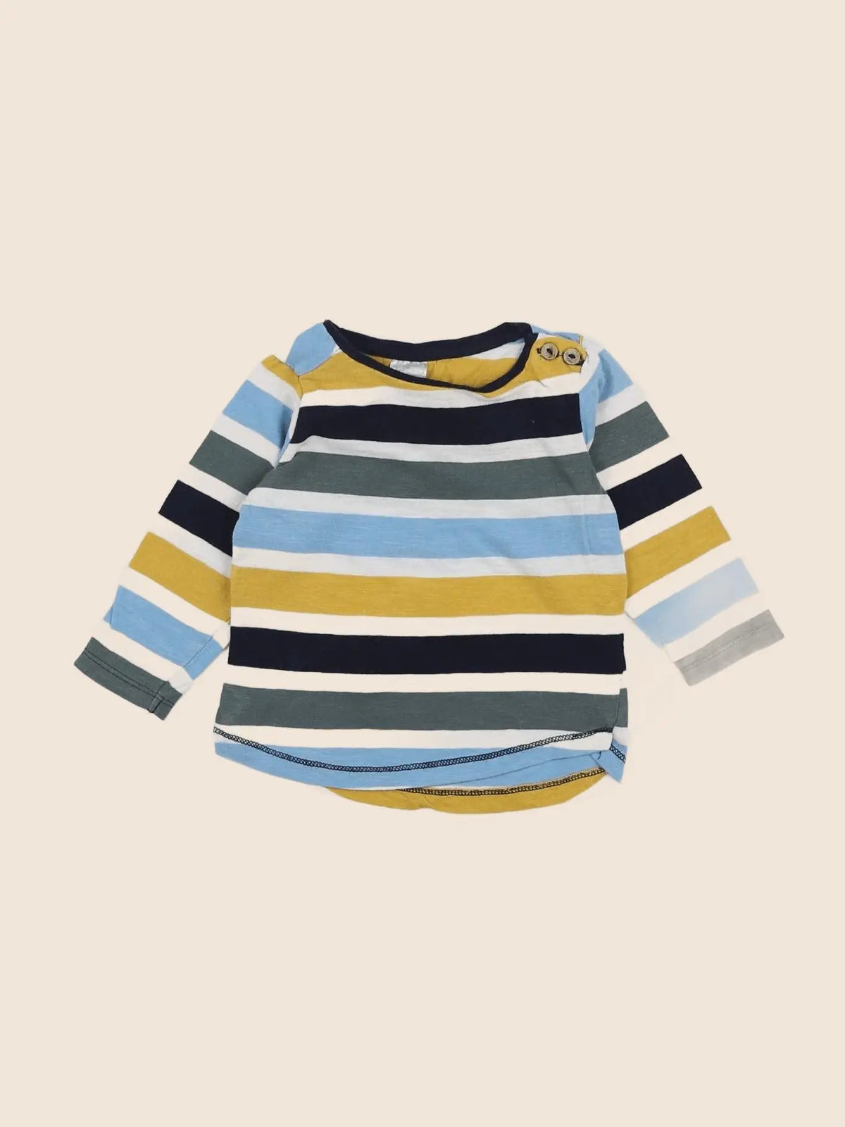 H&M - tee-shirt jaune, bleu - 4/6 mois