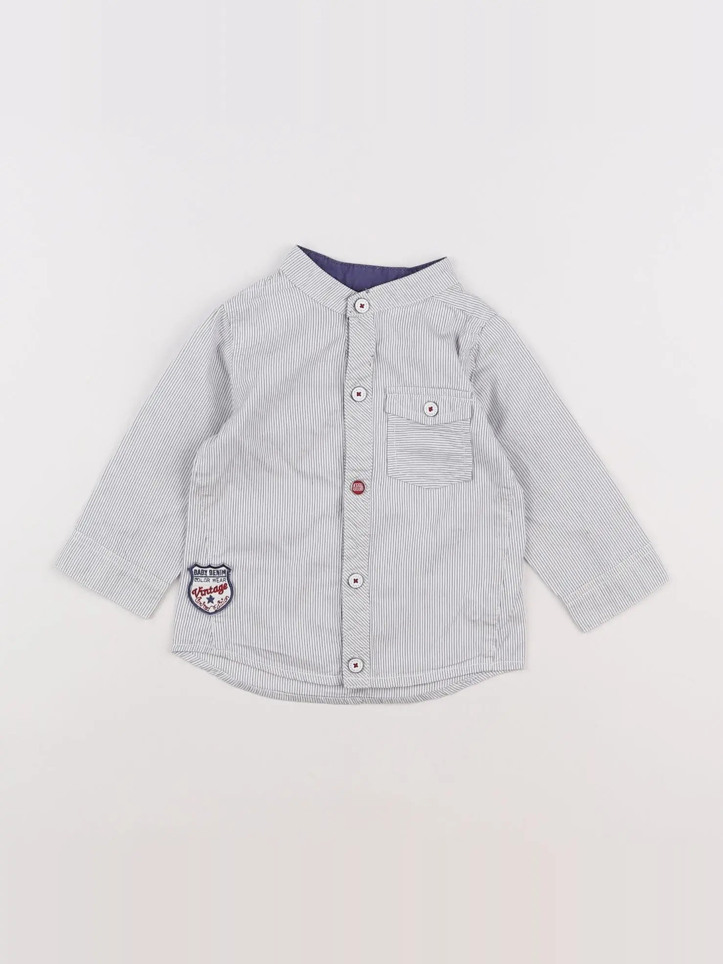 Tape à l'oeil - chemise imprimé au dos blanc, bleu - 12 mois