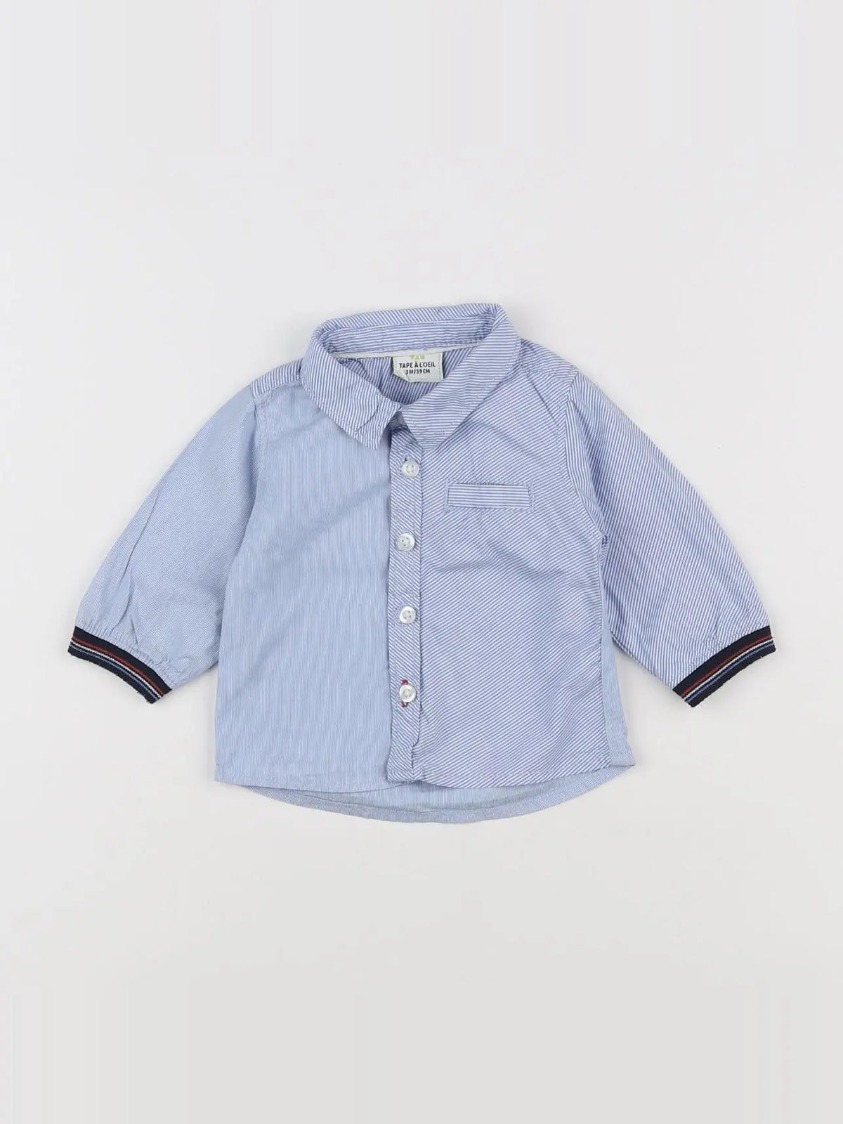 Tape à l'oeil - chemise bleu, blanc - 3 mois