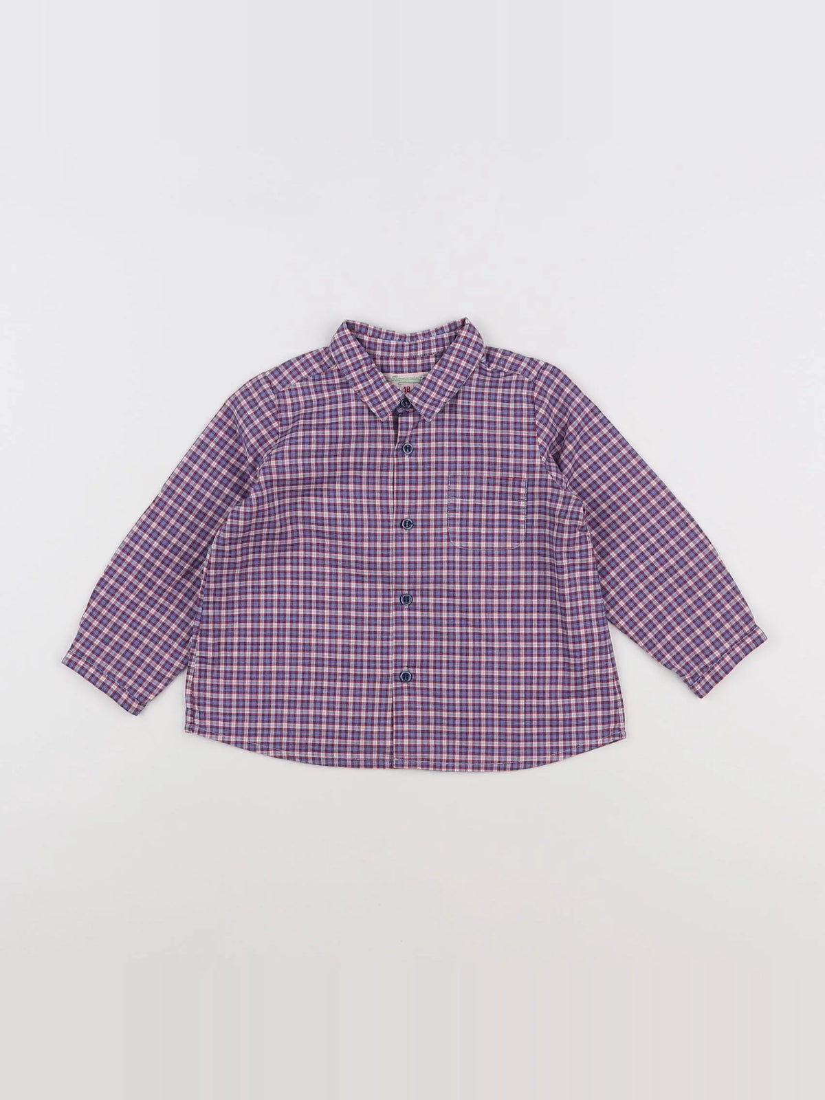 Bonpoint - chemise violet, blanc - 18 mois