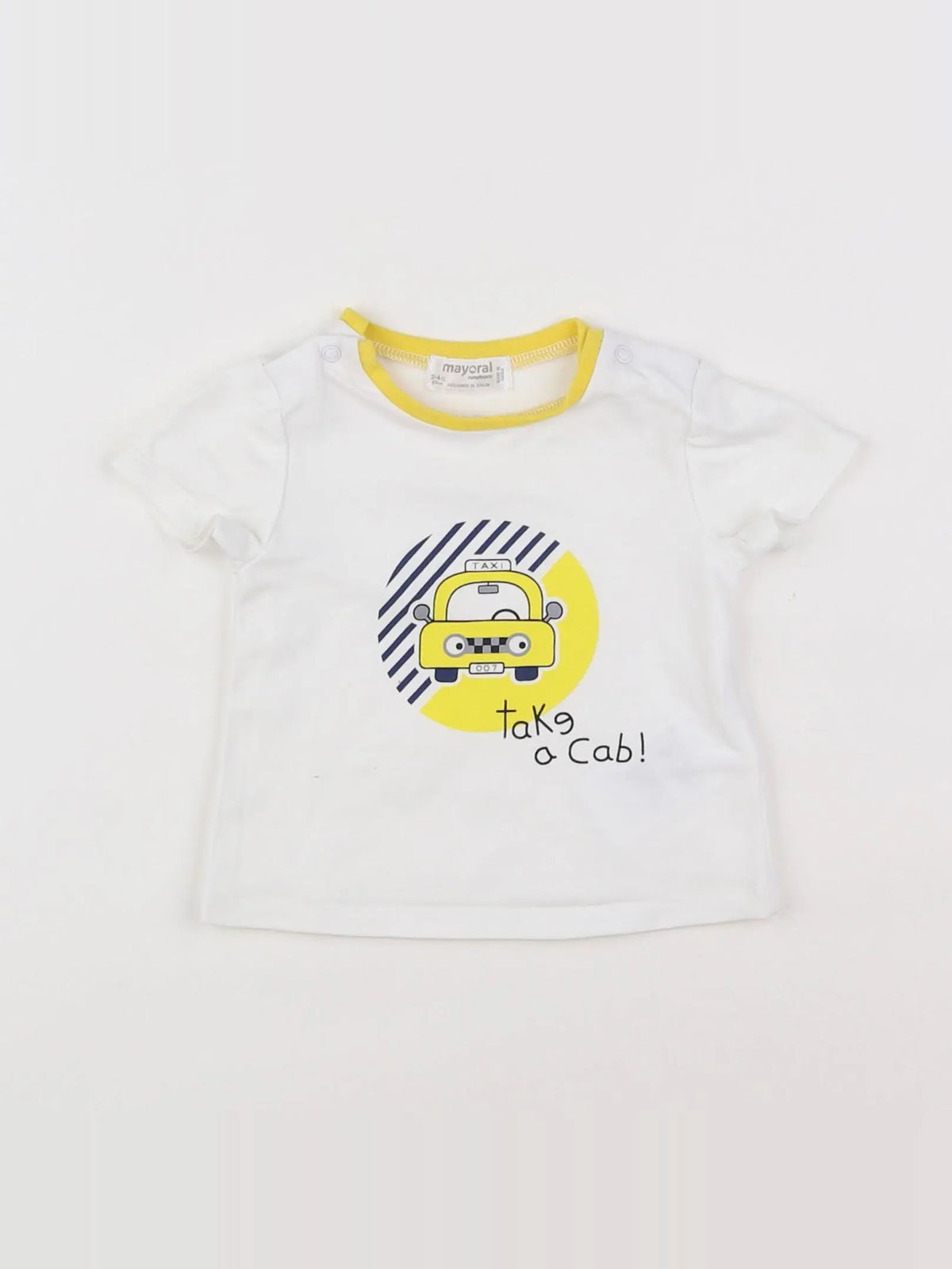 Mayoral - tee-shirt blanc, jaune - 1/3 mois
