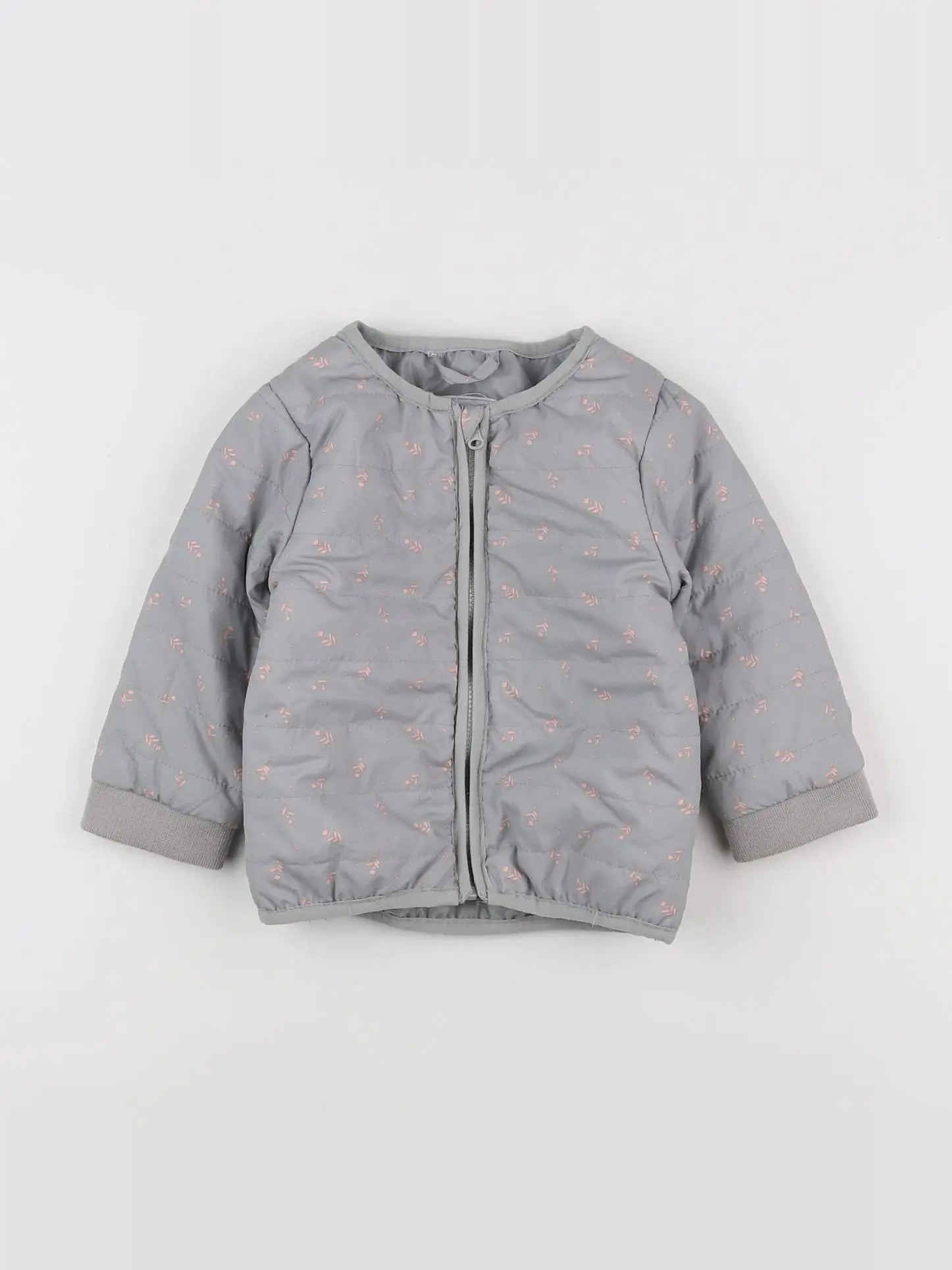 Vertbaudet - doudoune gris, rose - 18 mois