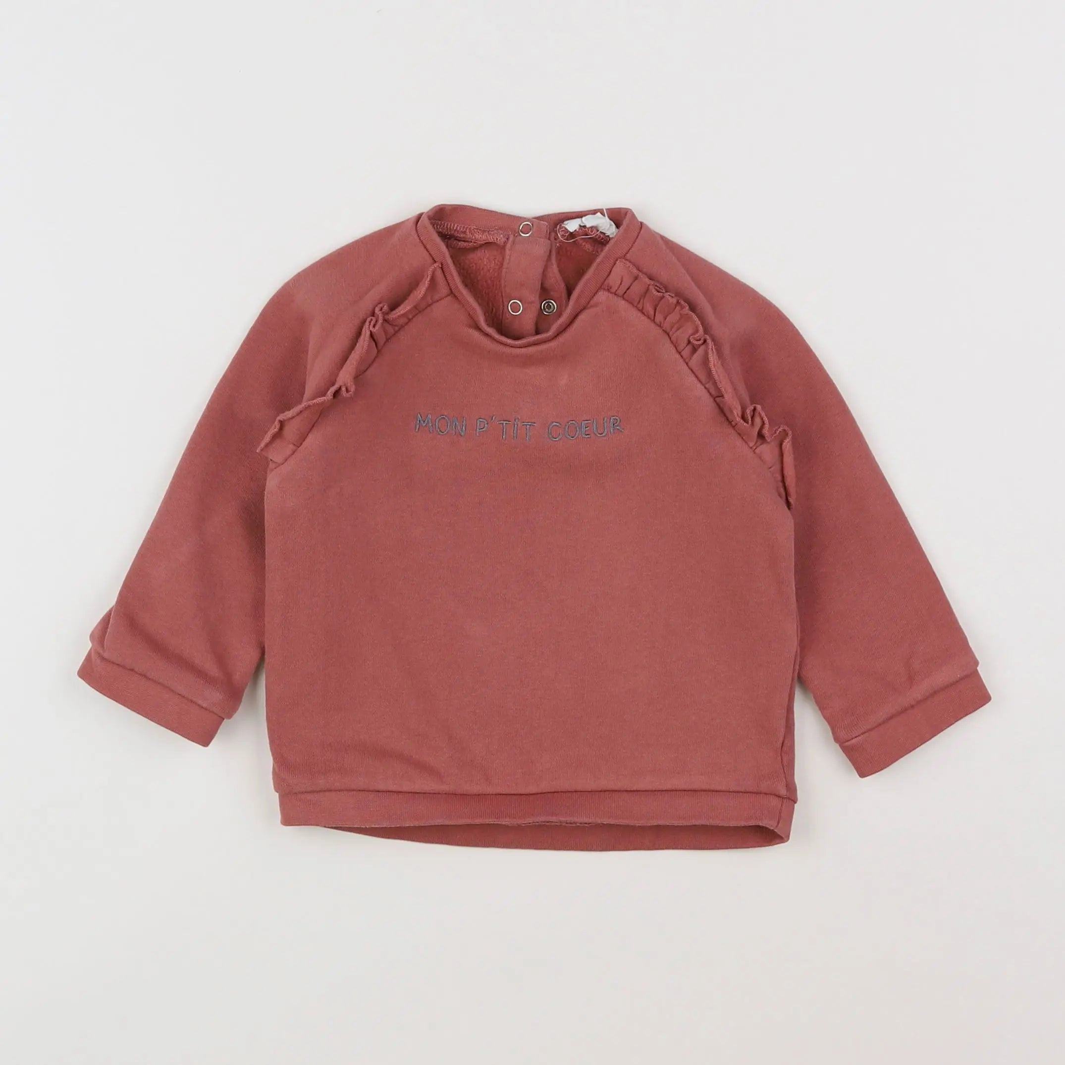 Vertbaudet - sweat rose - 12 mois