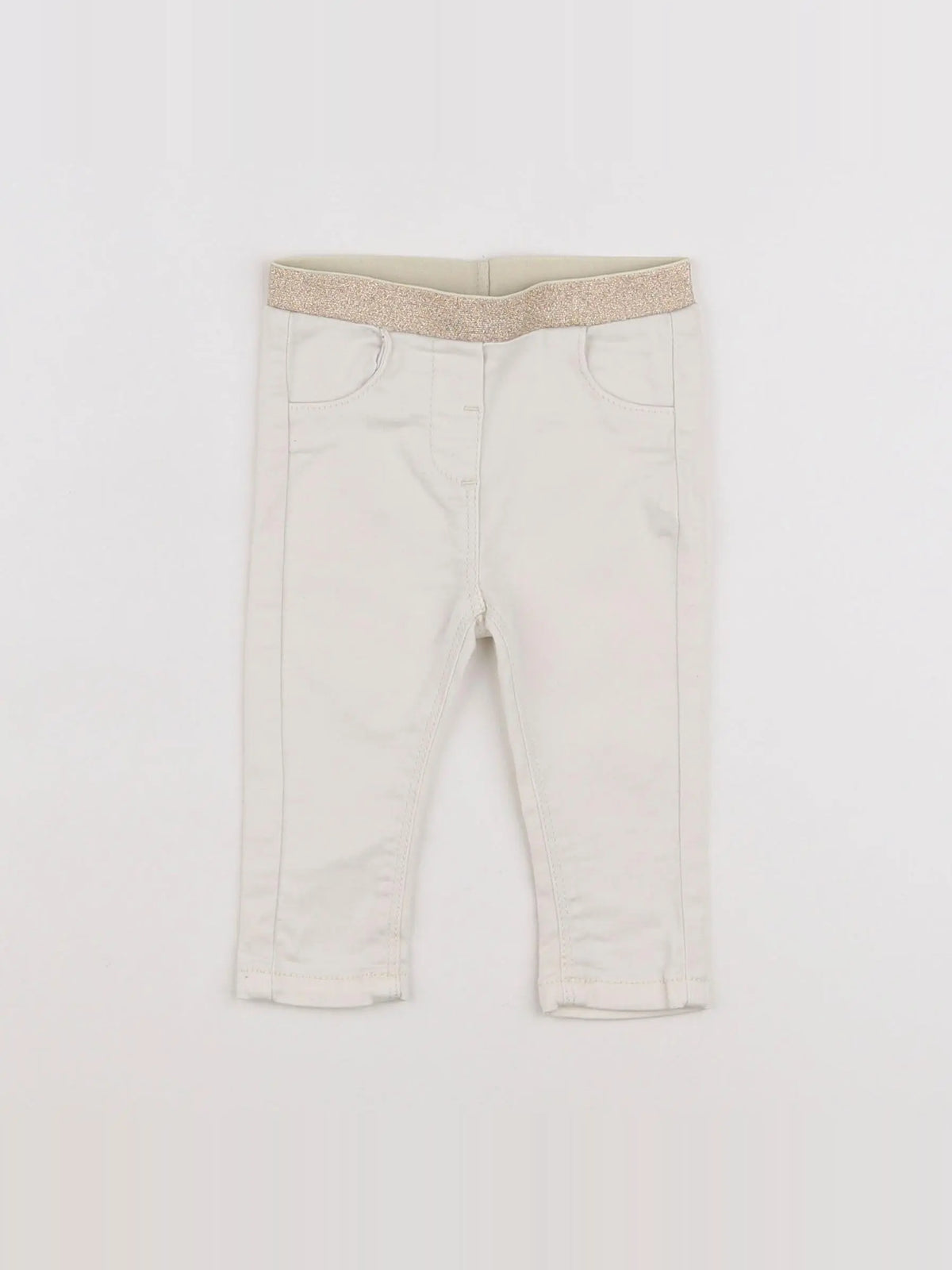 Tape à l'oeil - jegging blanc, or - 6 mois