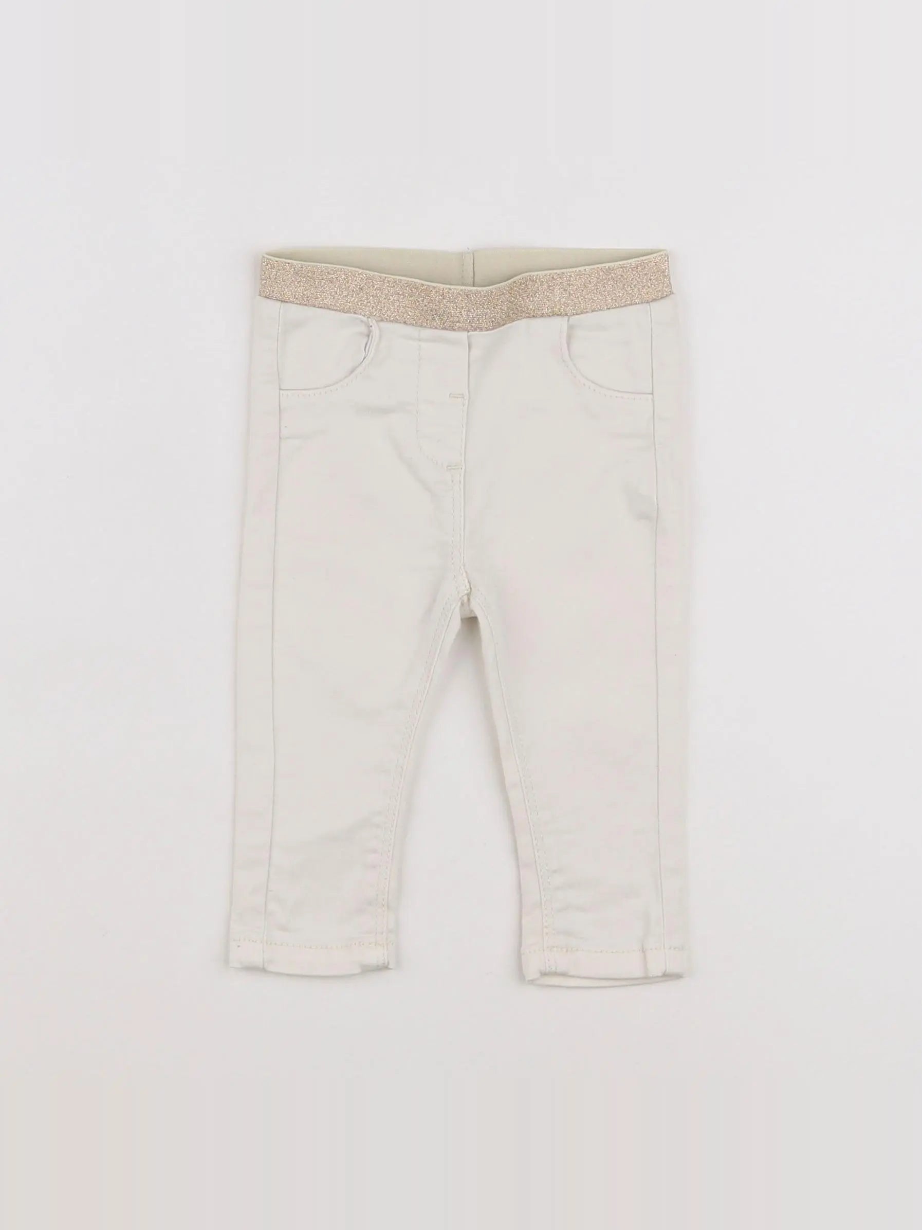 Tape à l'oeil - jegging blanc, or - 6 mois
