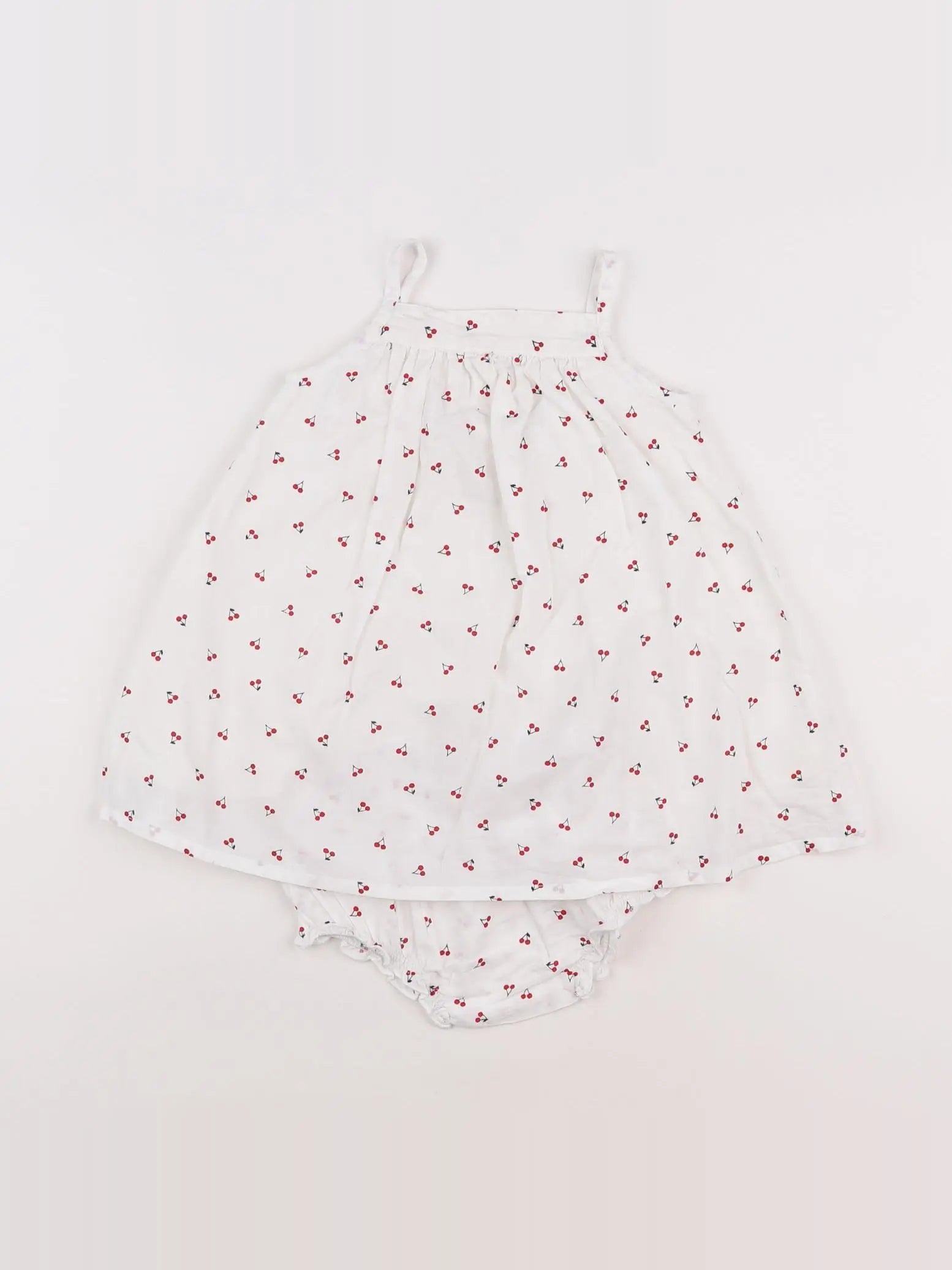 Bouchara - robe blanc, bleu, rouge - 12 mois