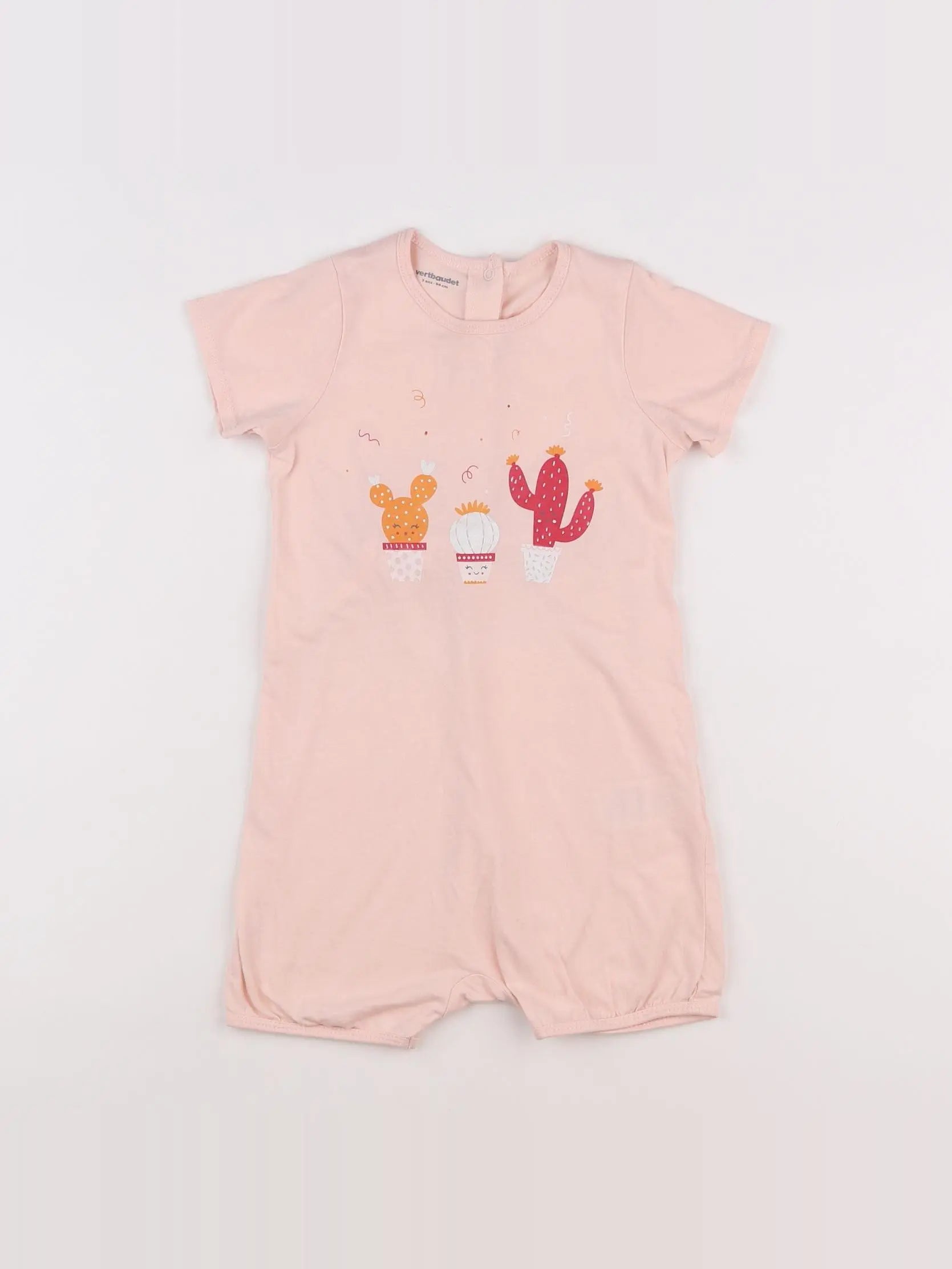 Vertbaudet - pyjama coton rose - 3 mois
