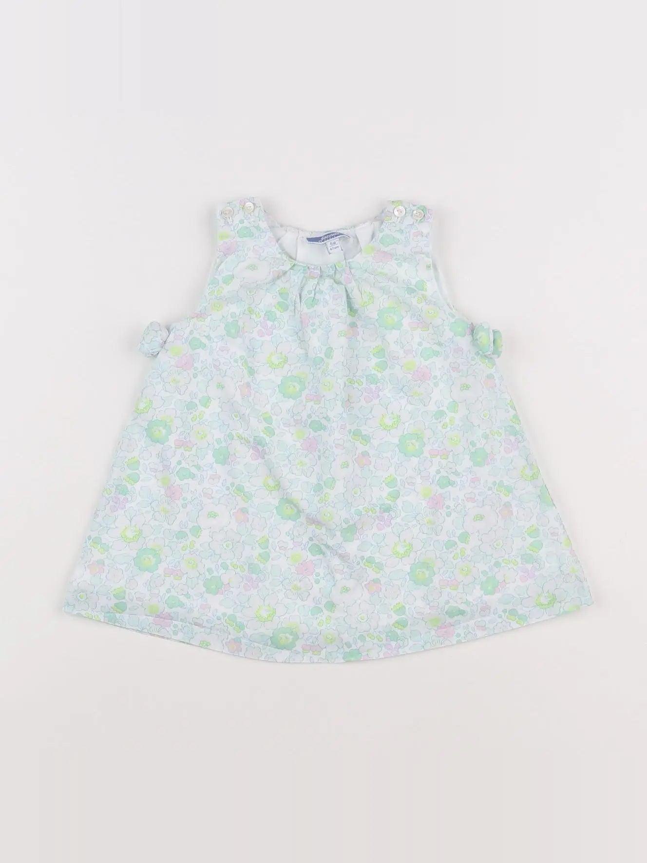 Jacadi - robe liberty blanc, vert - 6 mois
