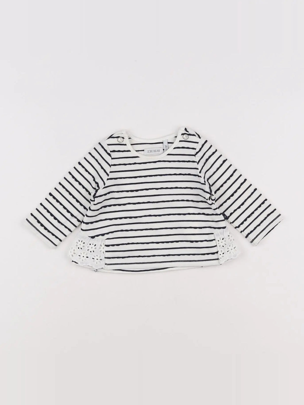 IKKS - tee-shirt bleu, beige - 3 mois