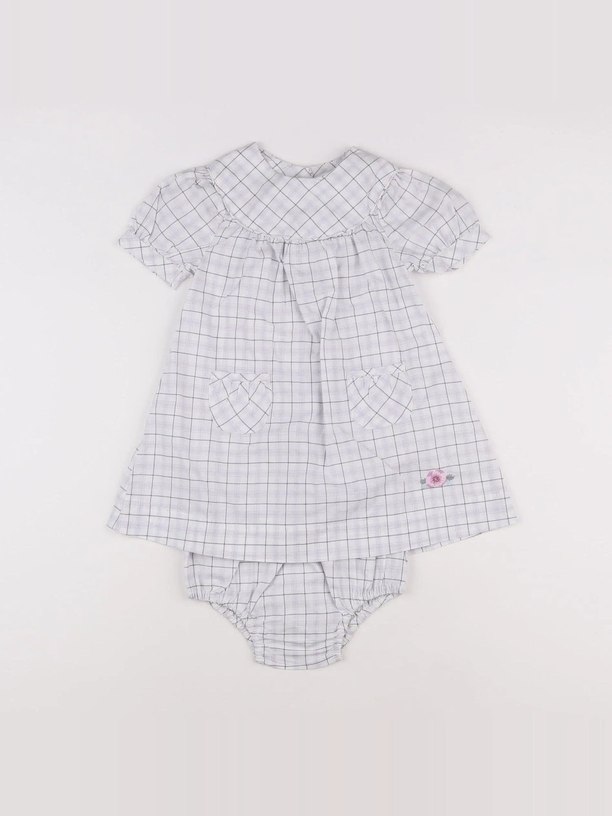 Jacadi - robe blanc, gris - 18 mois