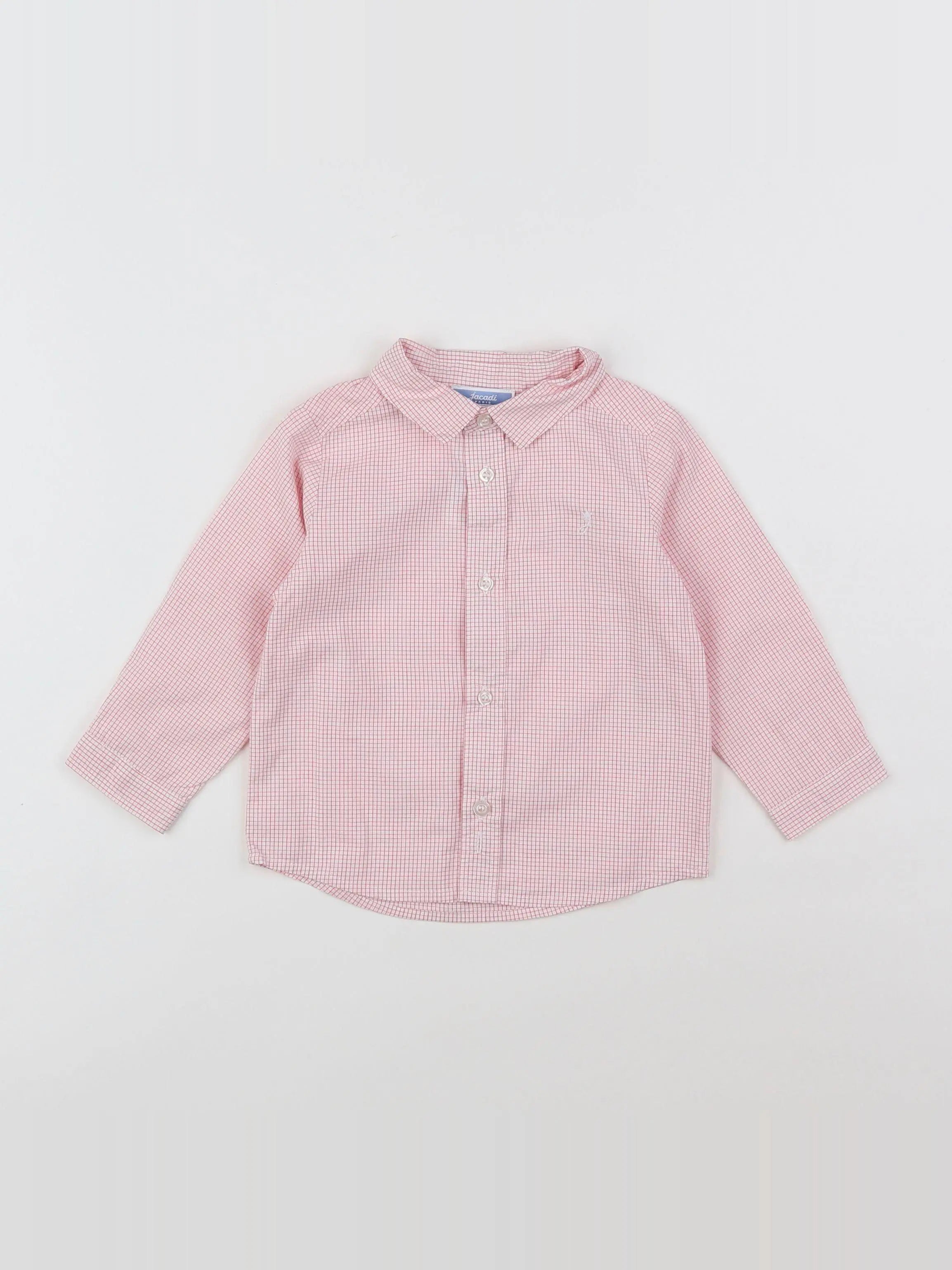 Jacadi - chemise blanc, rouge - 12 mois